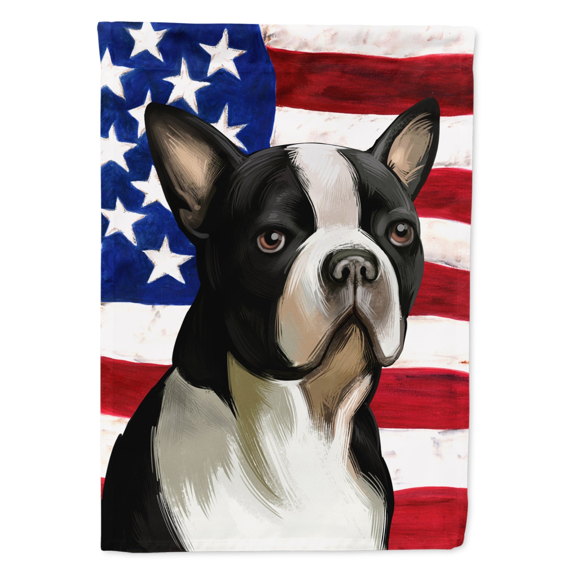Boston Terrier Dog American Flag Flag Garden Size