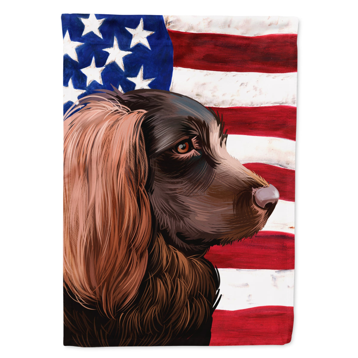 Boykin Spaniel Dog American Flag Flag Garden Size