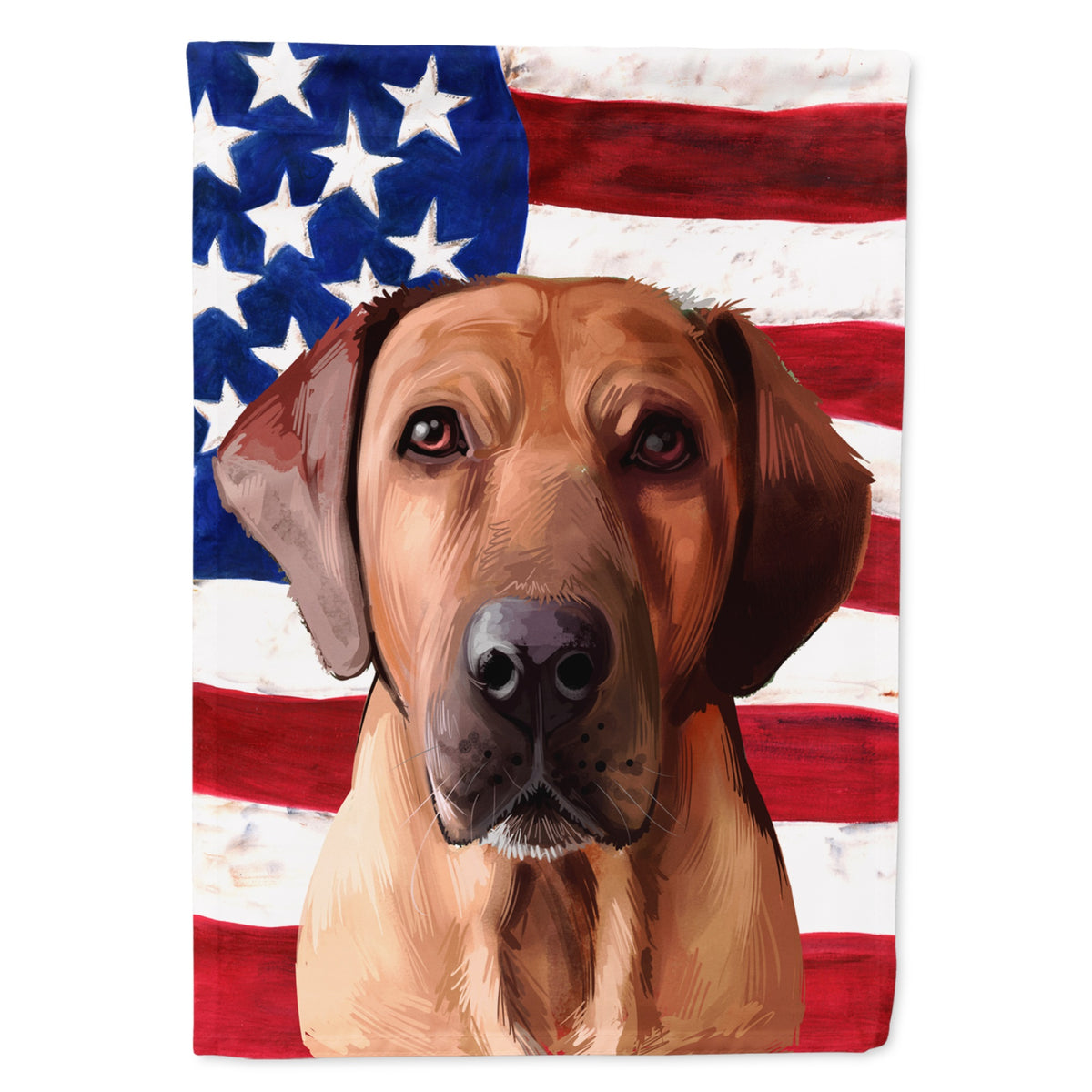 Broholmer Dog American Flag Flag Garden Size