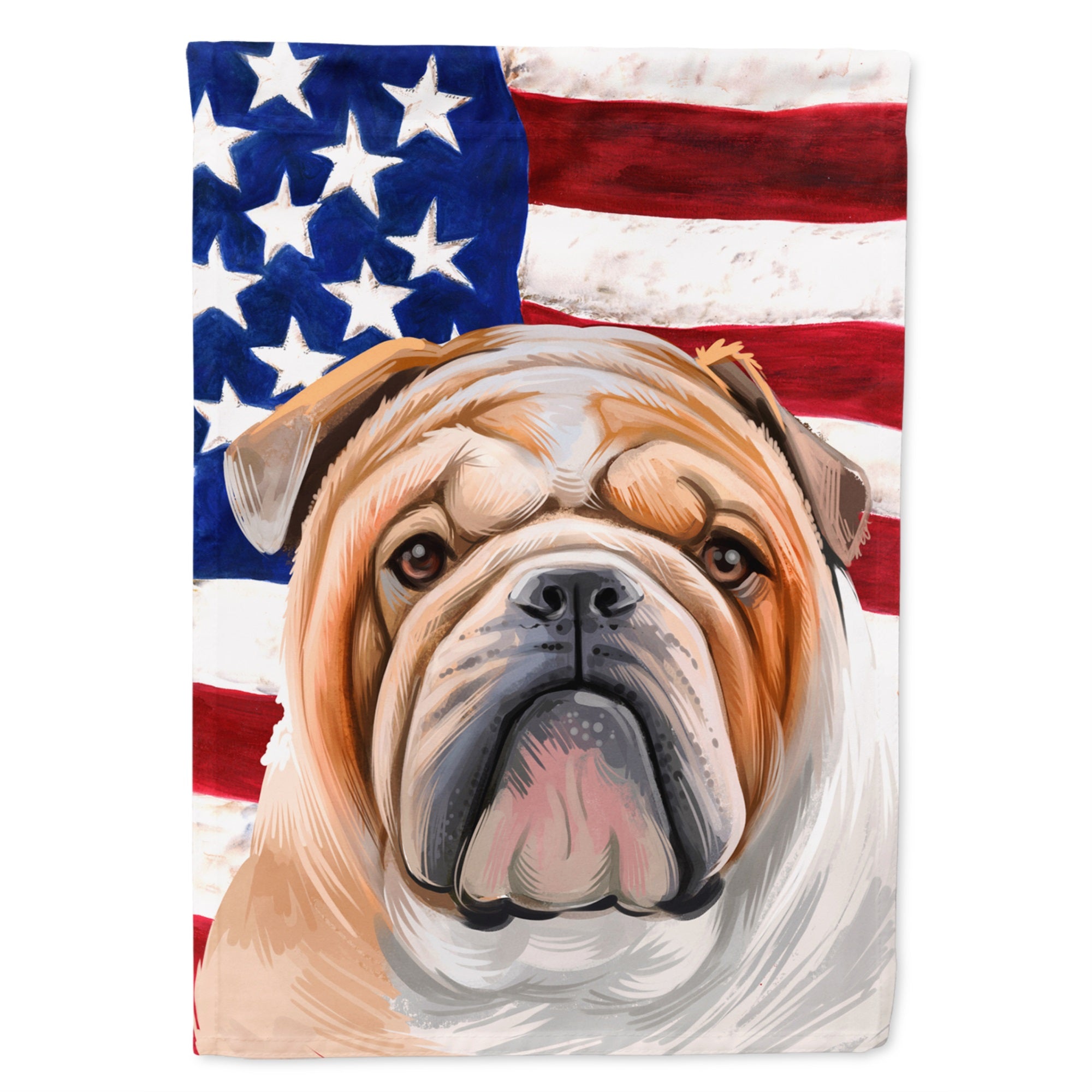English Bulldog Dog American Flag Flag Garden Size