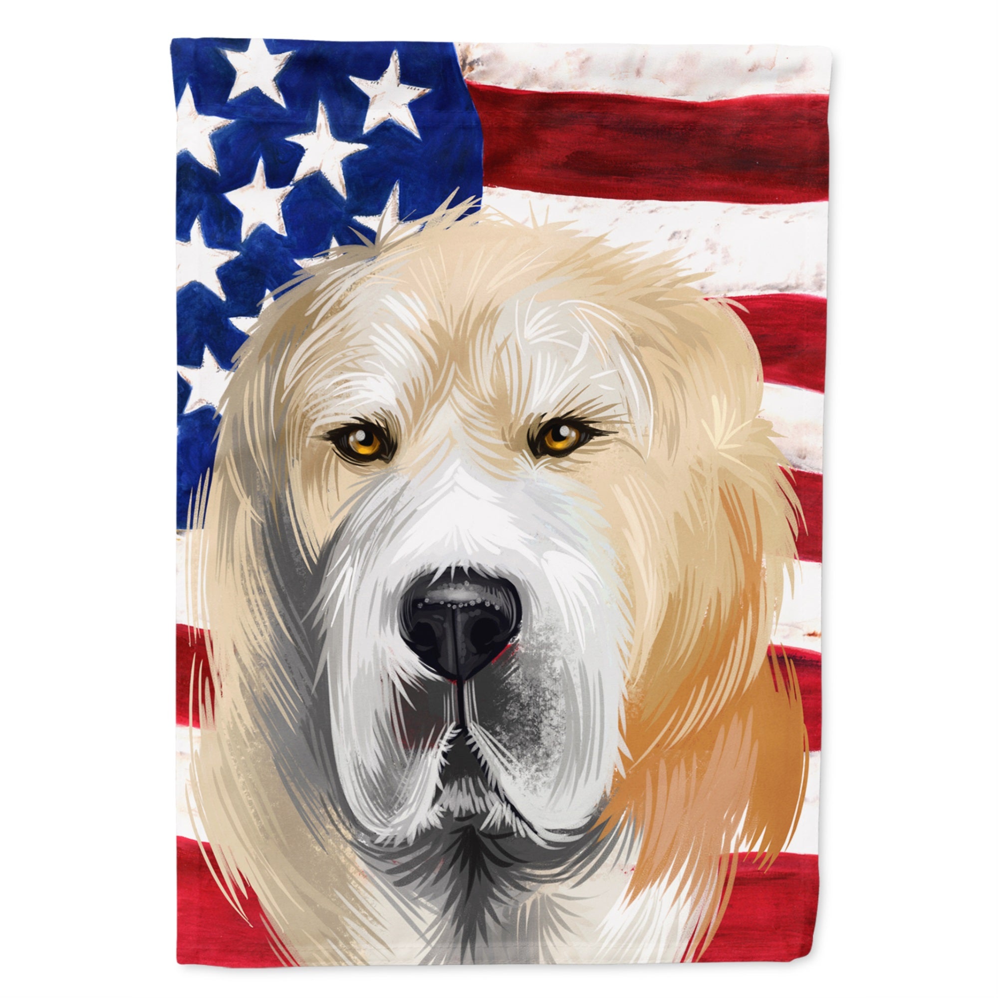 Central Asian Shepherd Dog American Flag Flag Garden Size
