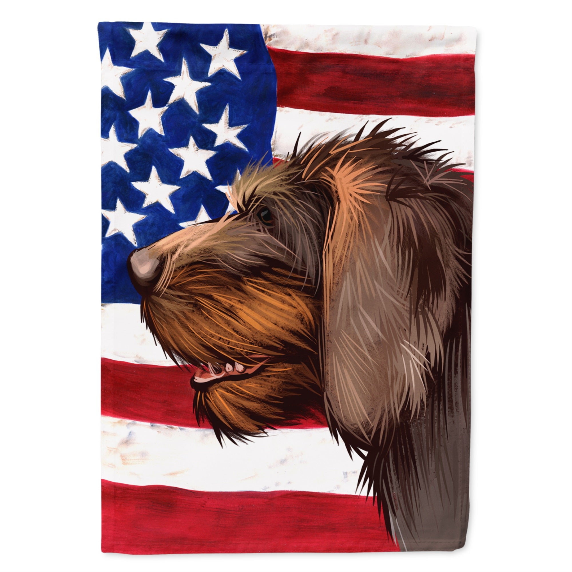 Cesky Fousek Dog American Flag Flag Garden Size