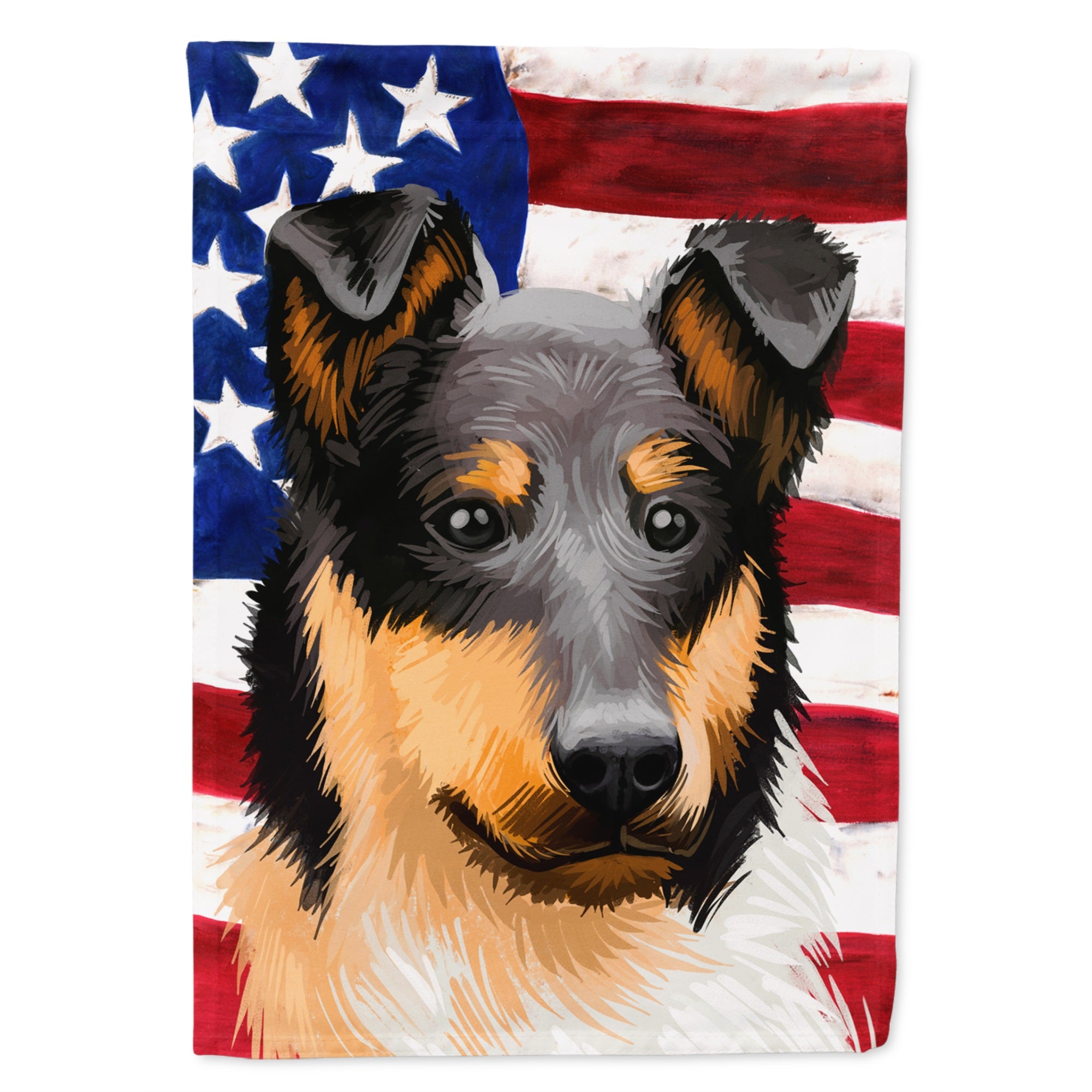 Collie Rough Dog American Flag Flag Garden Size