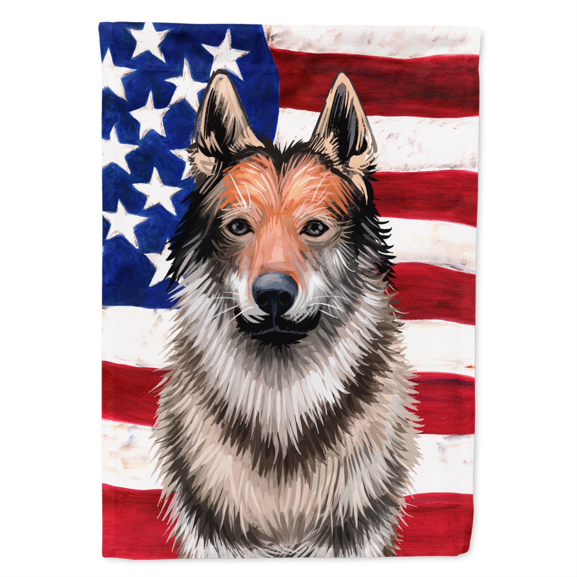 Czechoslovakian Wolfdog American Flag Flag Garden Size