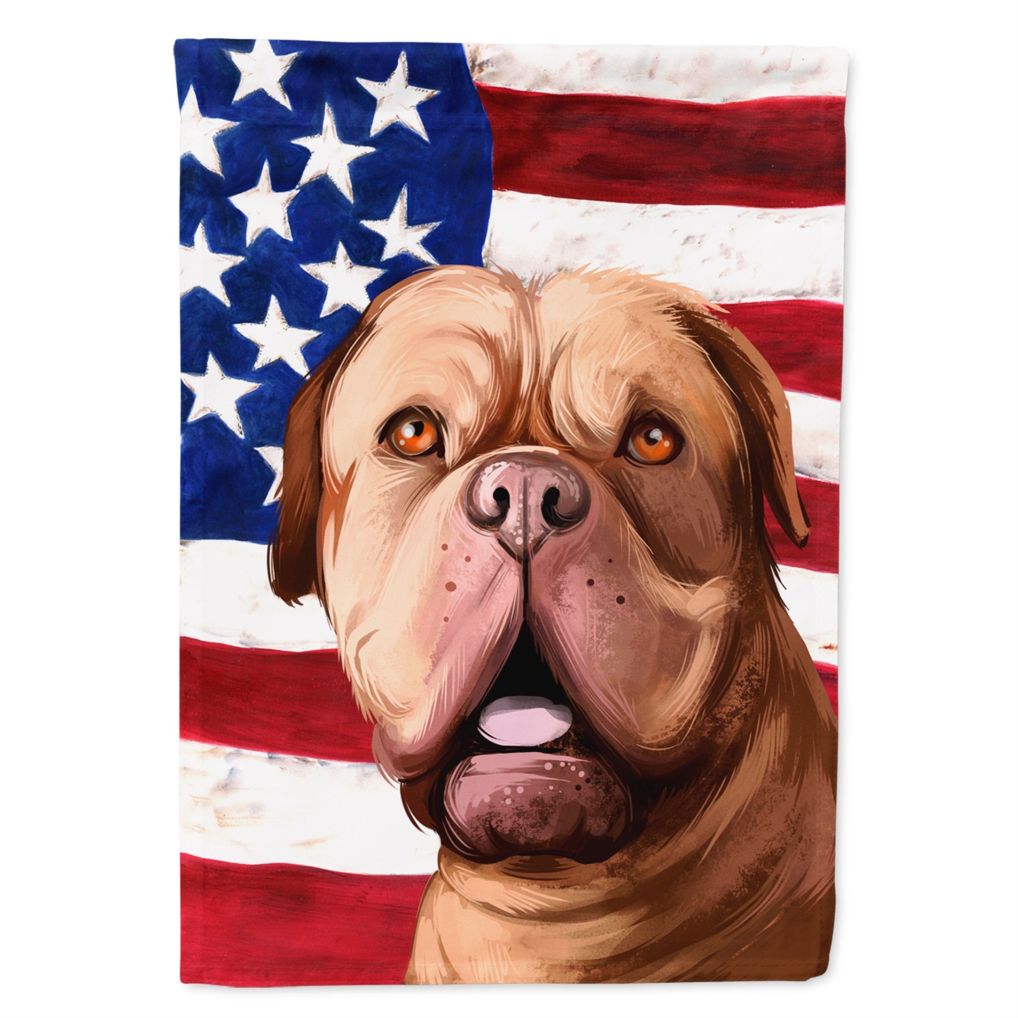 Dogue De Bordeaux Dog American Flag Flag Garden Size
