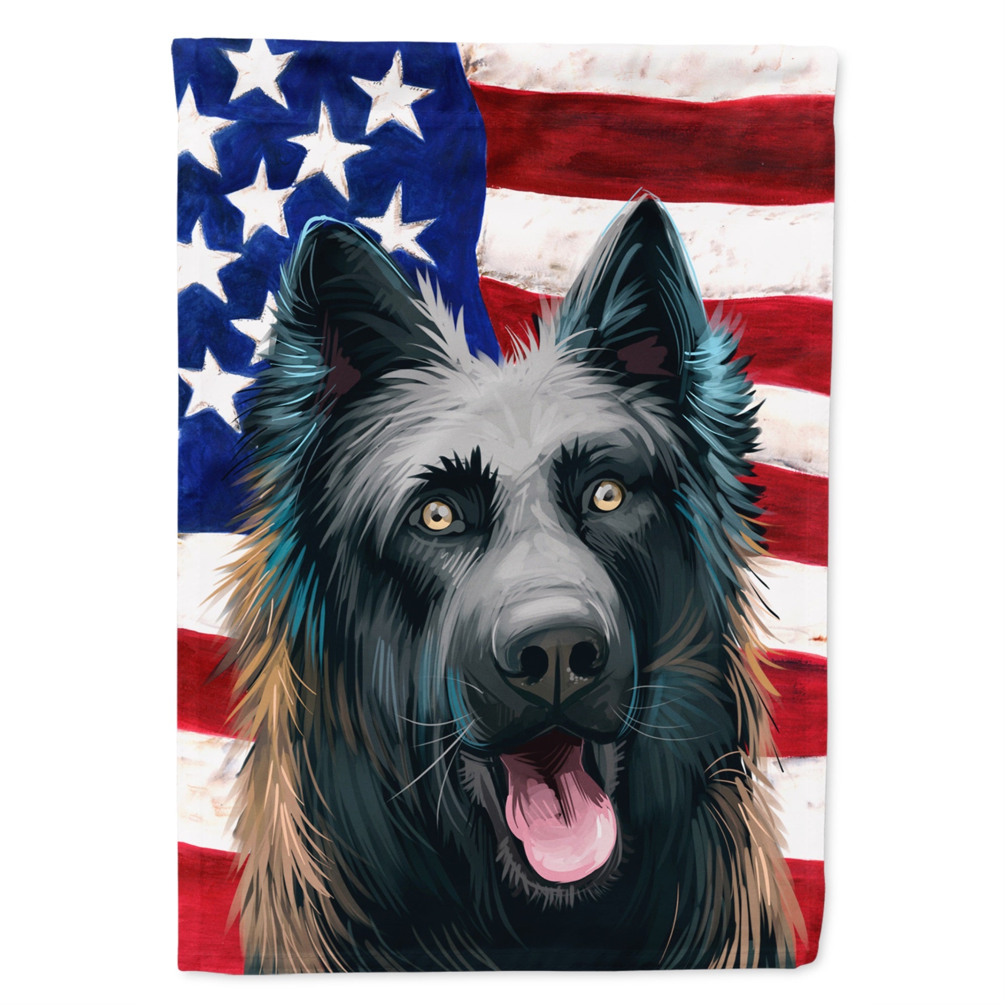 Dutch Shepherd Dog American Flag Flag Garden Size
