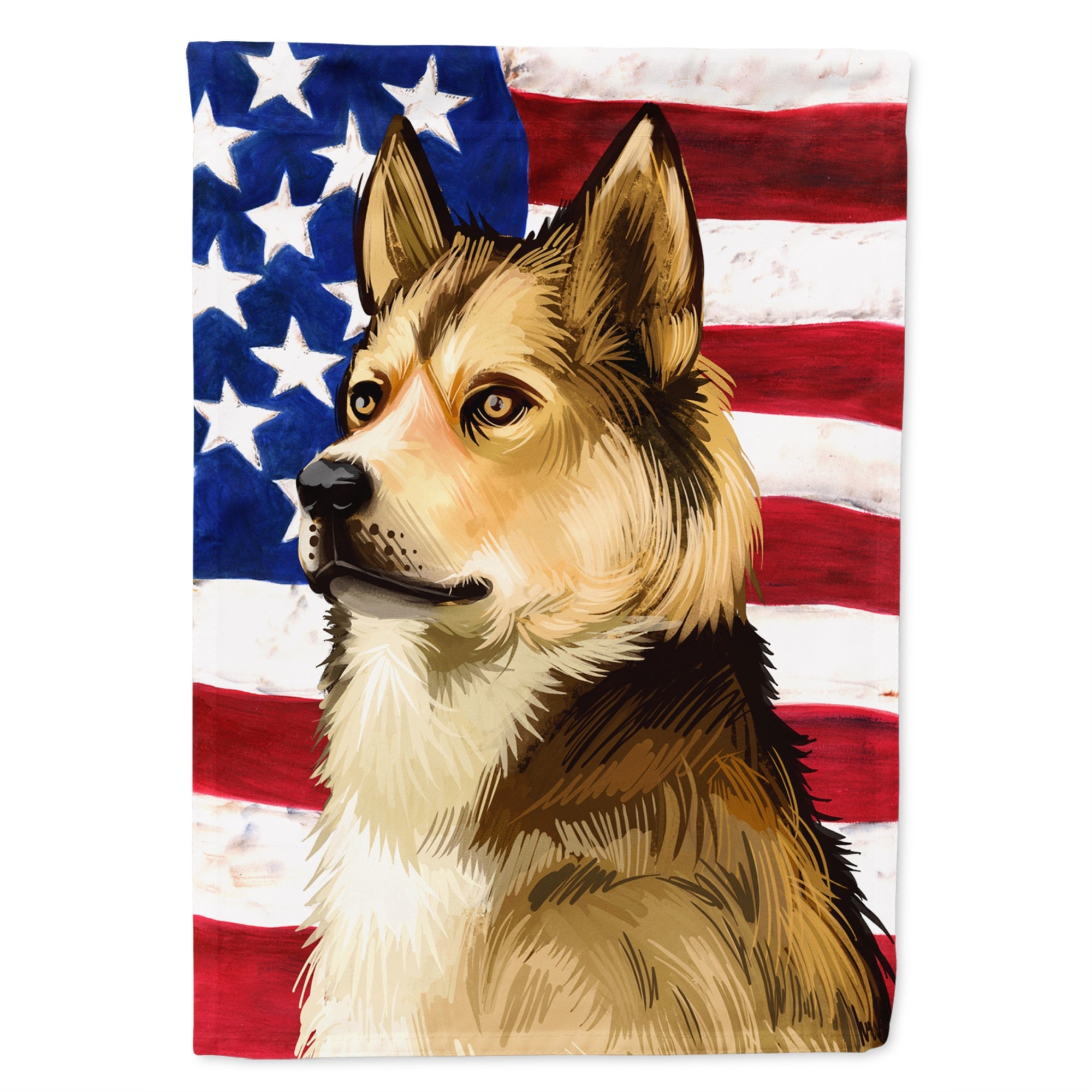 East Siberian Laika Dog American Flag Flag Garden Size