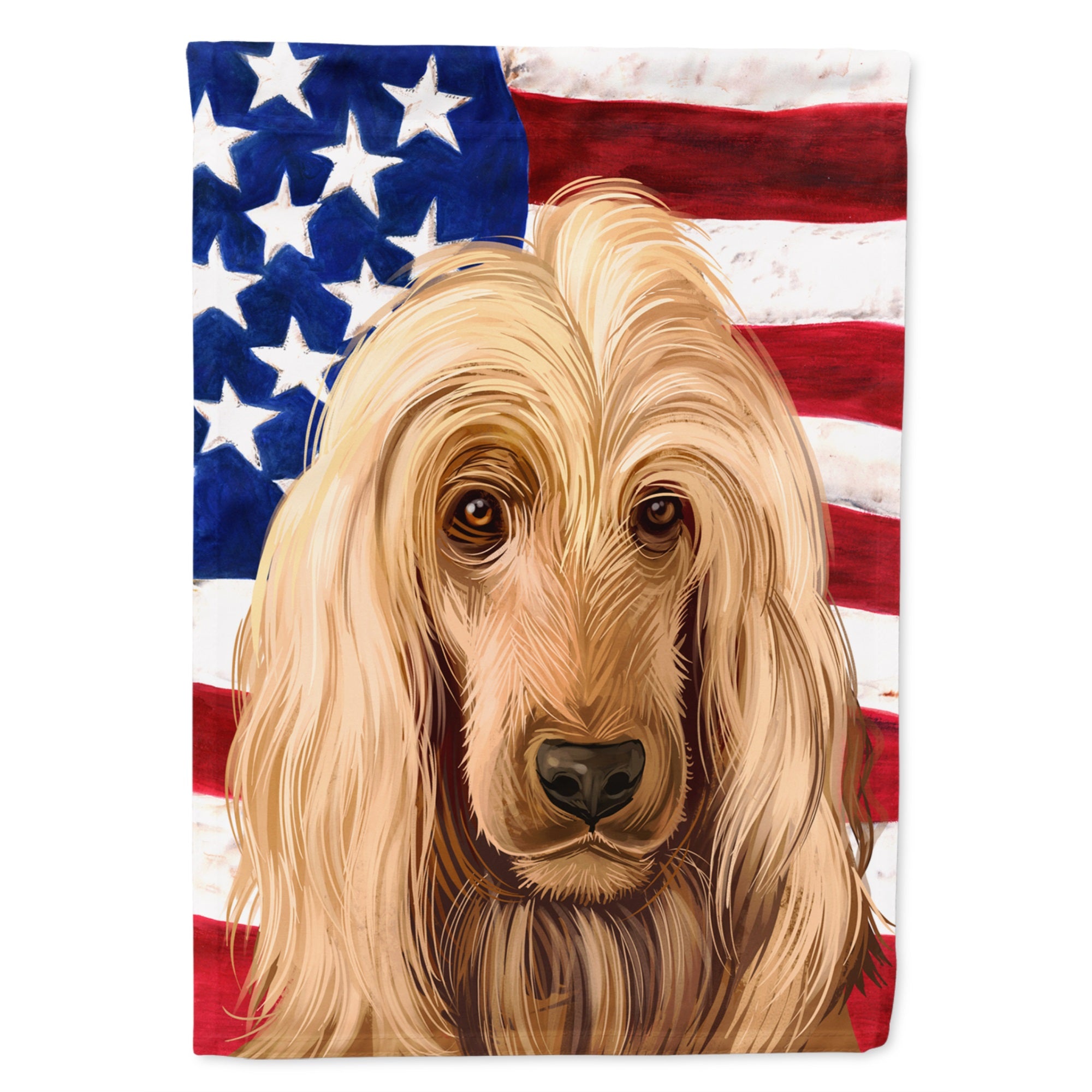 English Cocker Spaniel American Flag Flag Garden Size