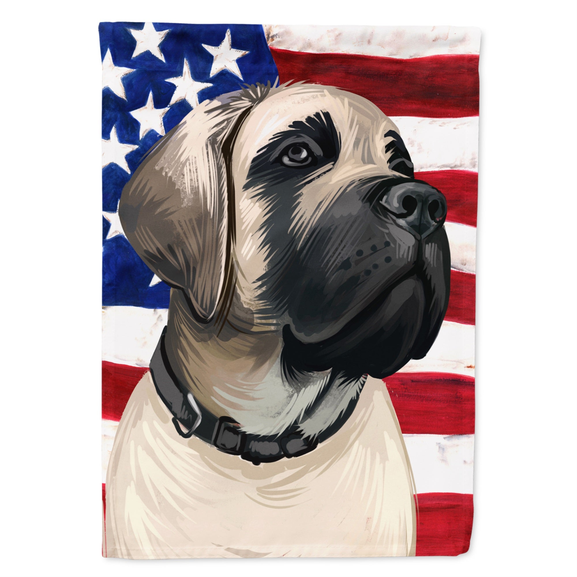 English Mastiff Dog American Flag Flag Garden Size
