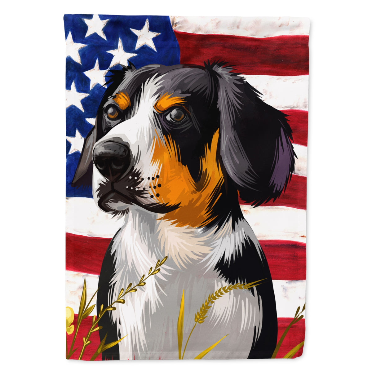Entlebucher Mountain Dog American Flag Flag Garden Size