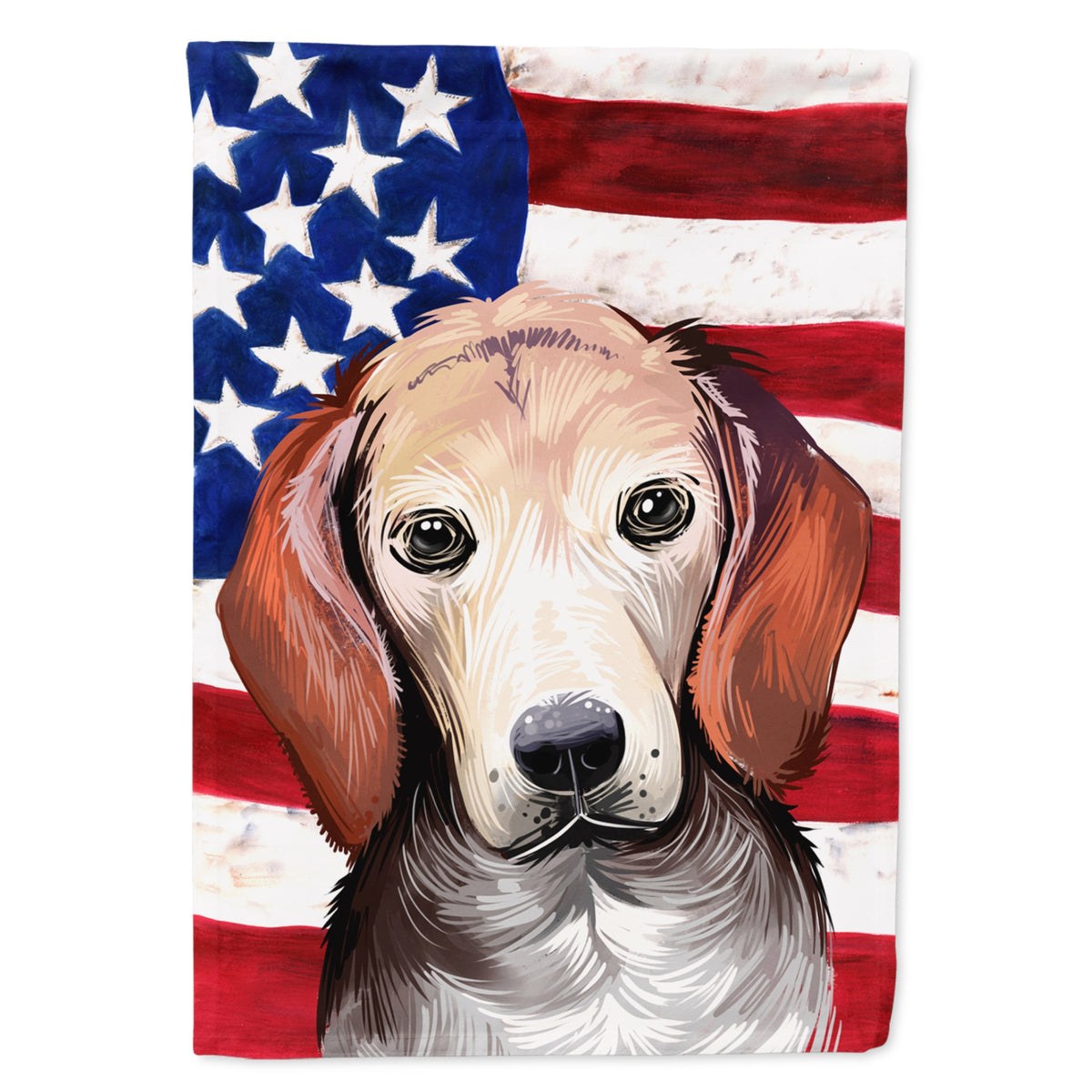 Estonian Hound Dog American Flag Flag Garden Size