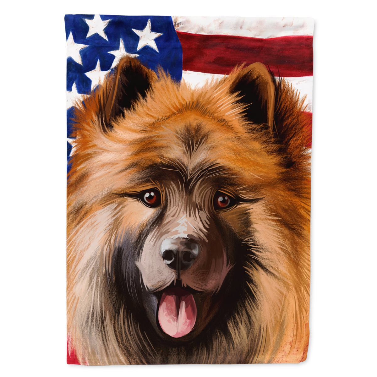 Eurasier Dog American Flag Flag Garden Size