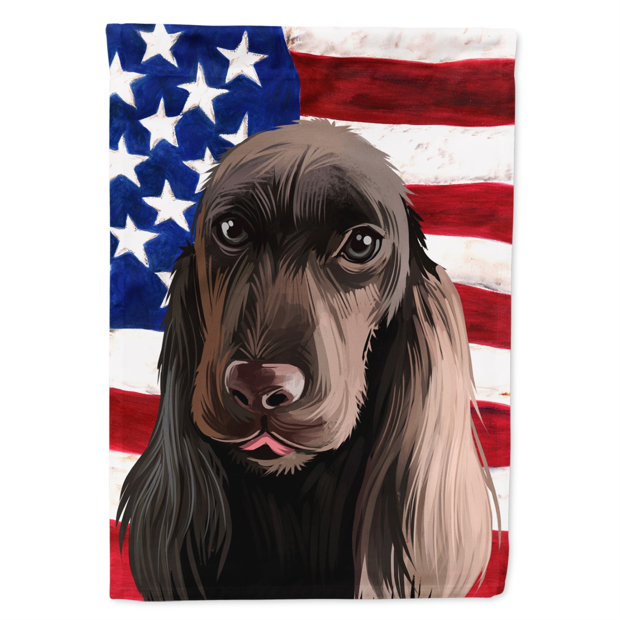Field Spaniel Dog American Flag Flag Garden Size