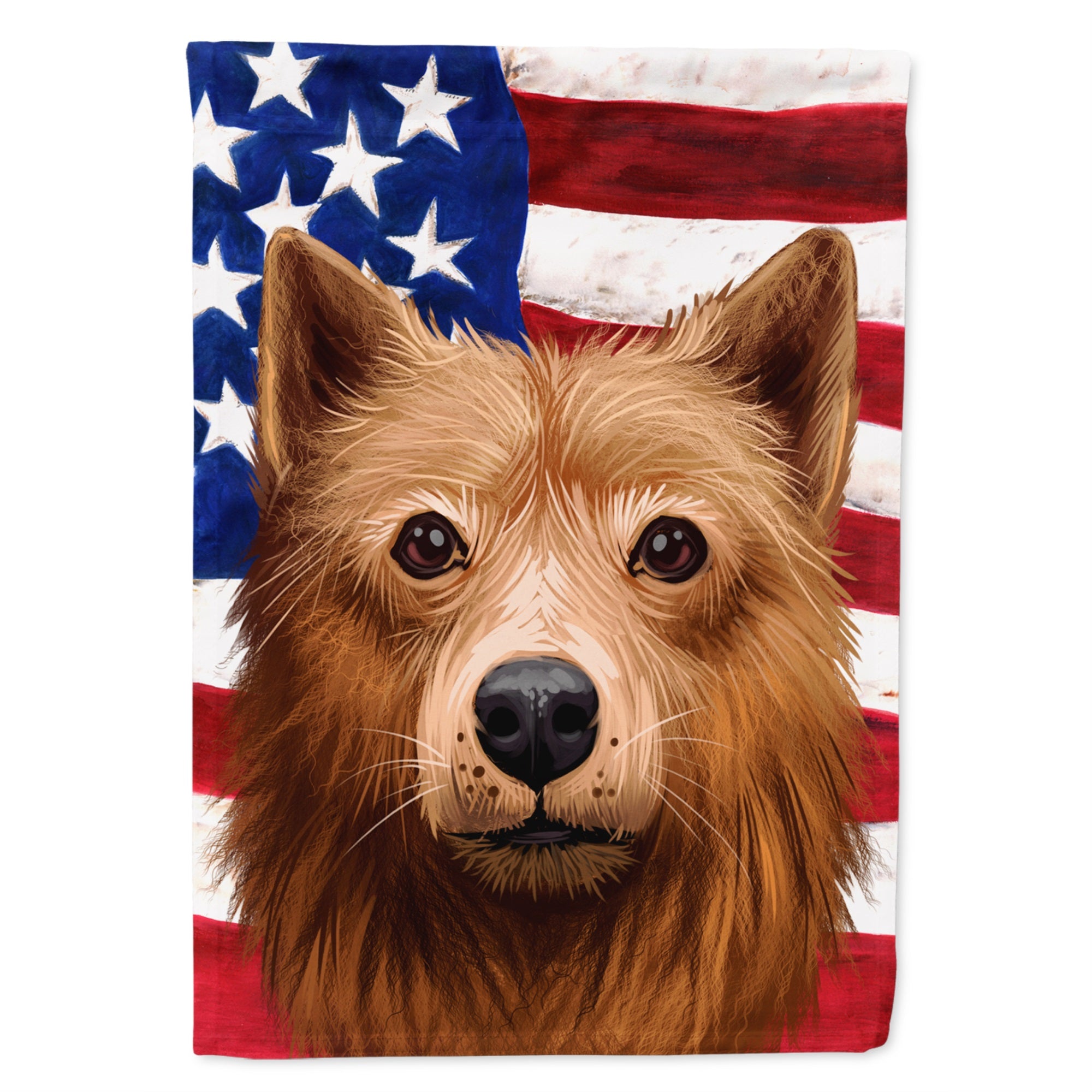 Finnish Spitz Dog American Flag Flag Garden Size