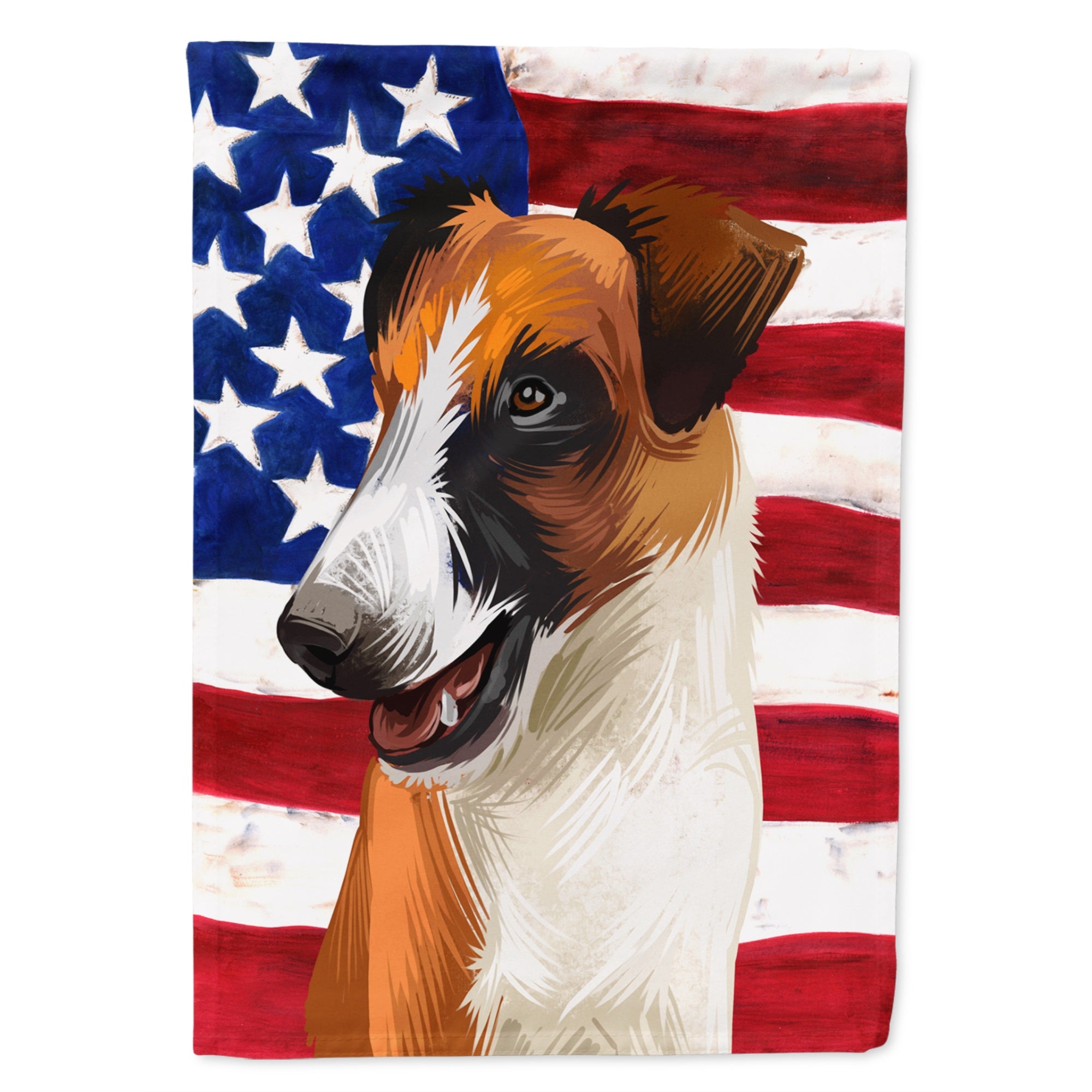 Fox Terrier Smooth Dog American Flag Flag Garden Size