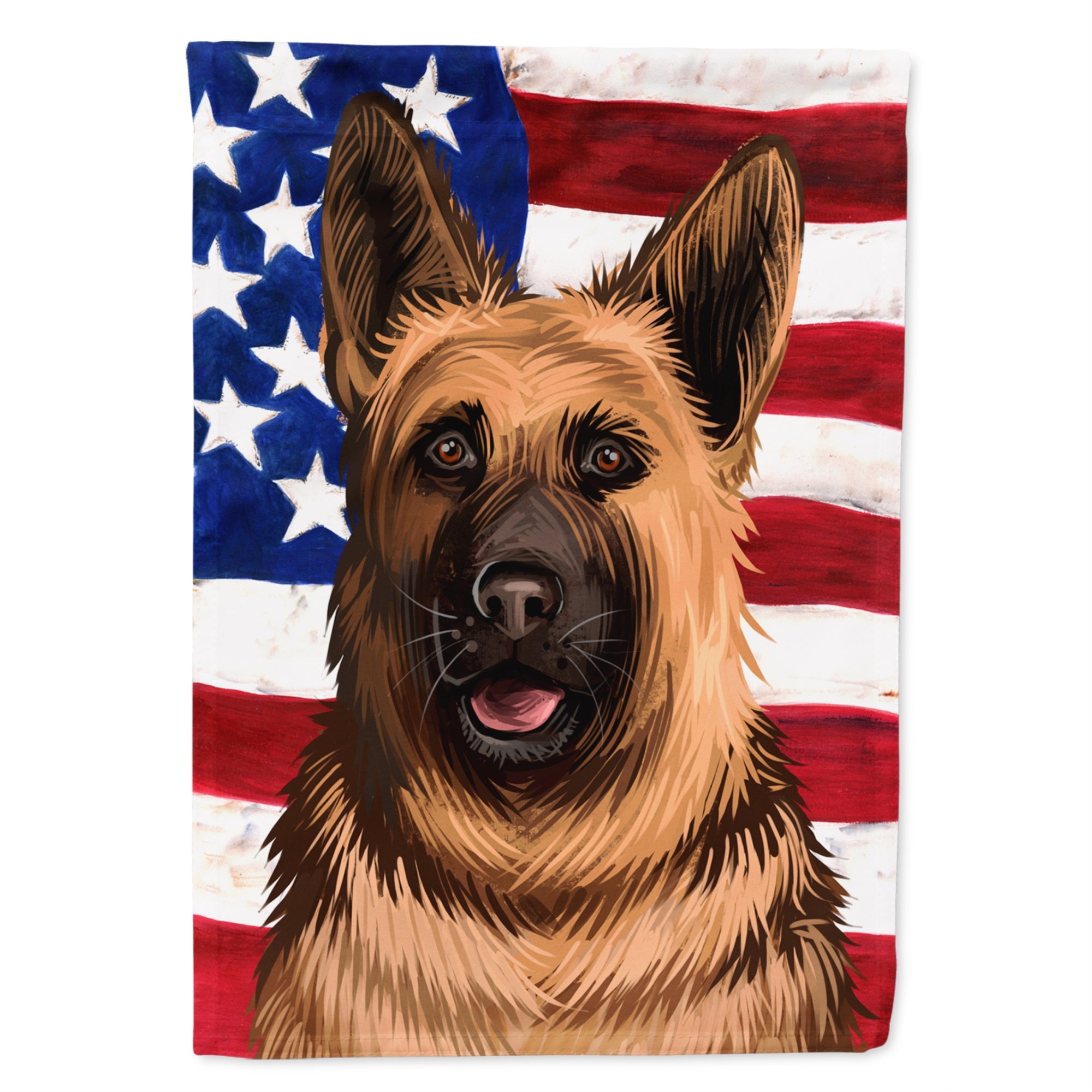 German Shepherd Dog American Flag Flag Garden Size