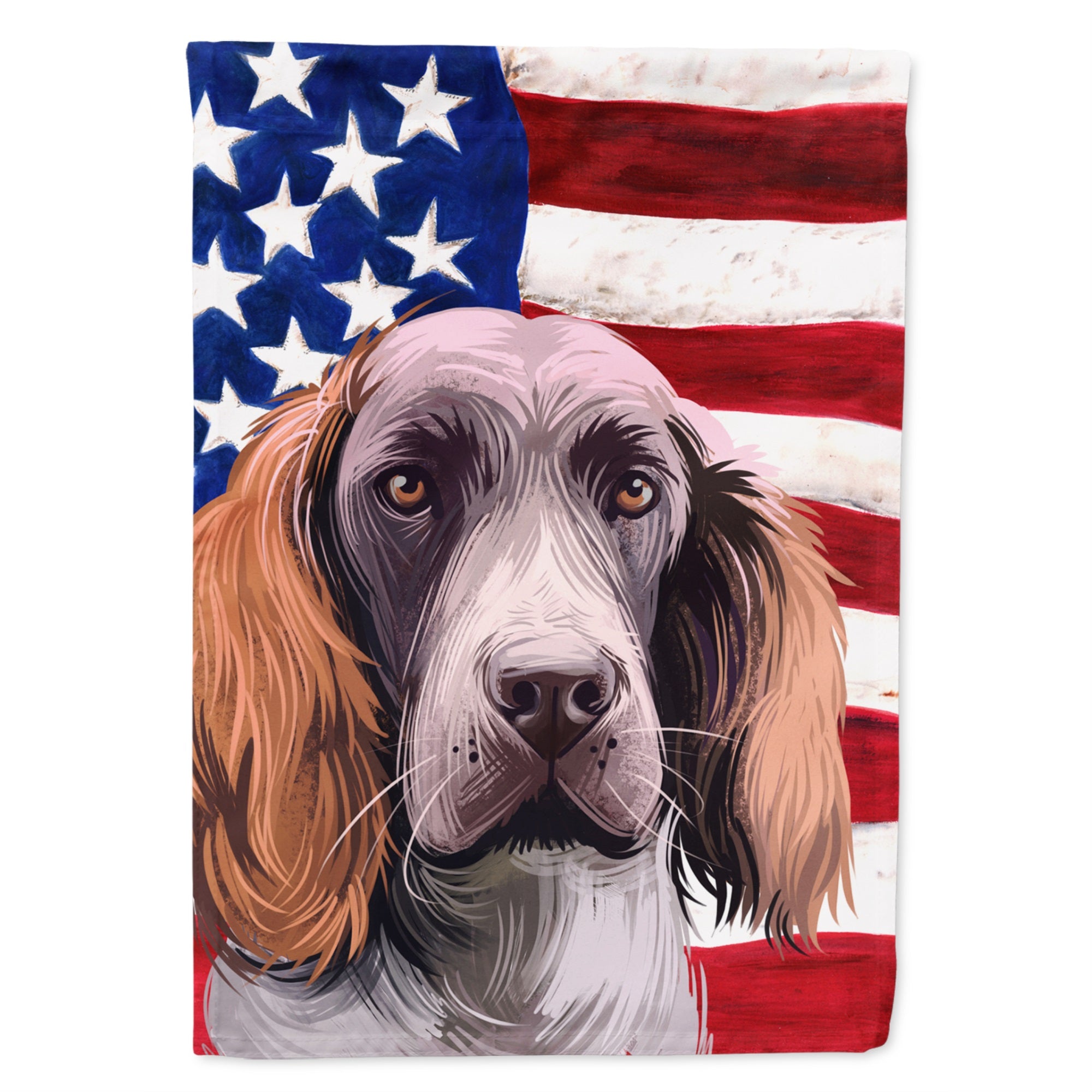 German Spaniel Dog American Flag Flag Garden Size