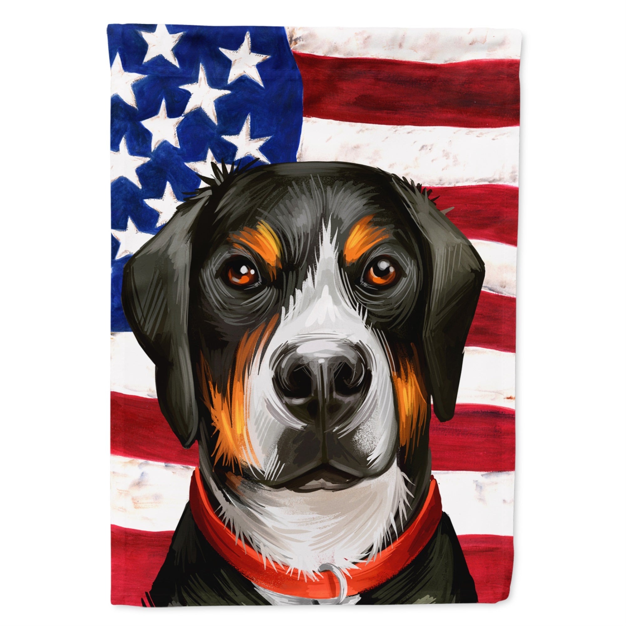 Greater Swiss Mountain Dog American Flag Flag Garden Size
