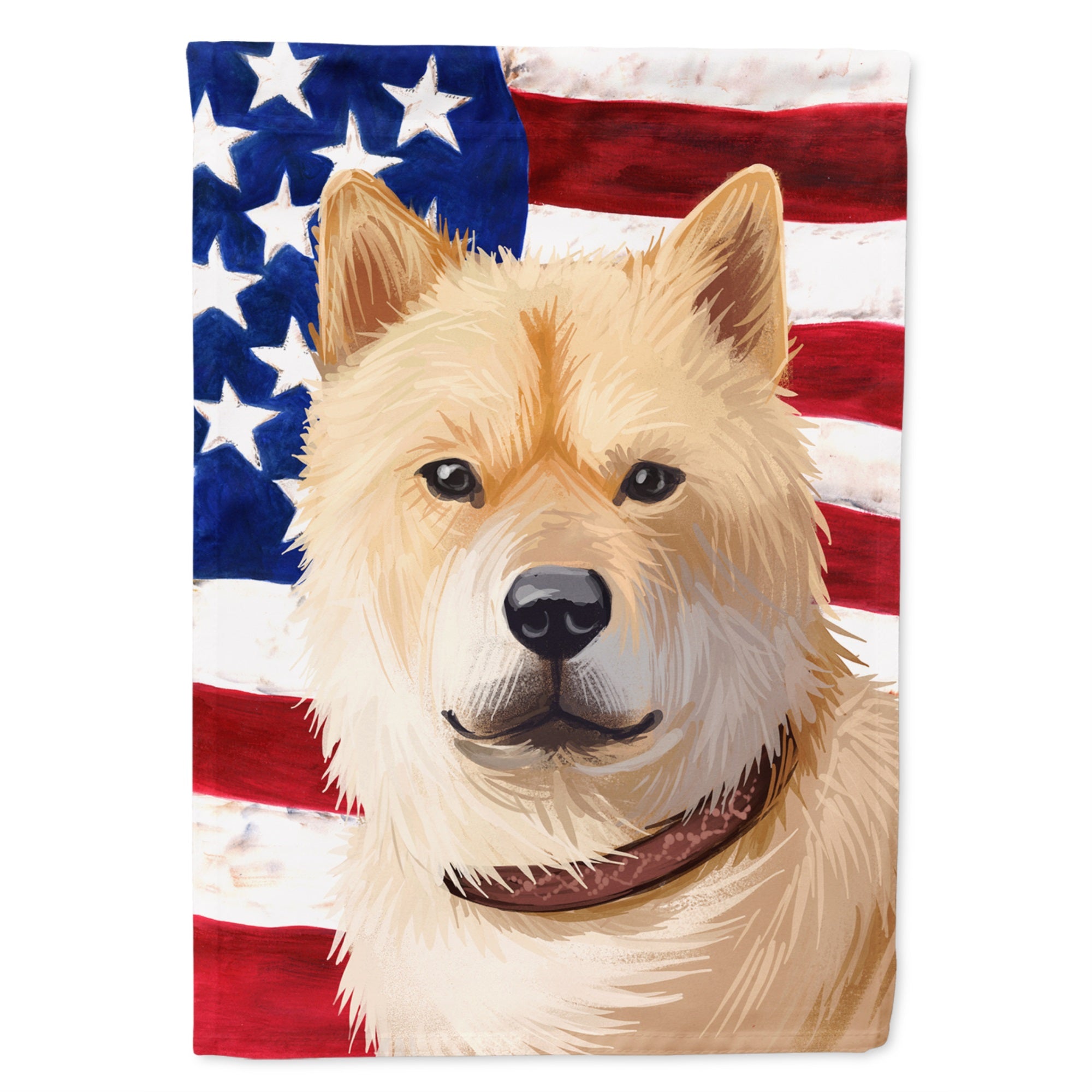 Hokkaido Dog American Flag Flag Garden Size