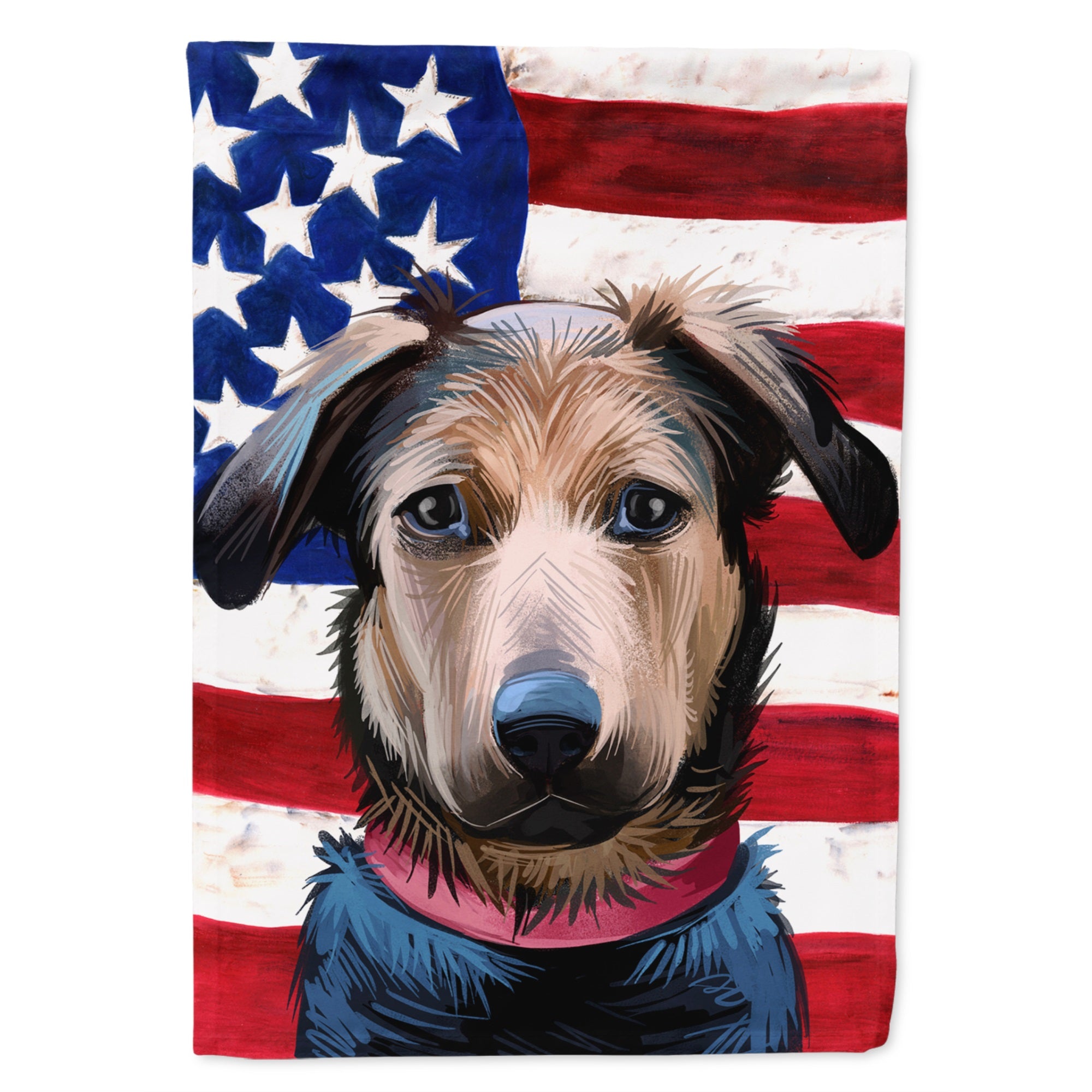 Huntaway Dog American Flag Flag Garden Size