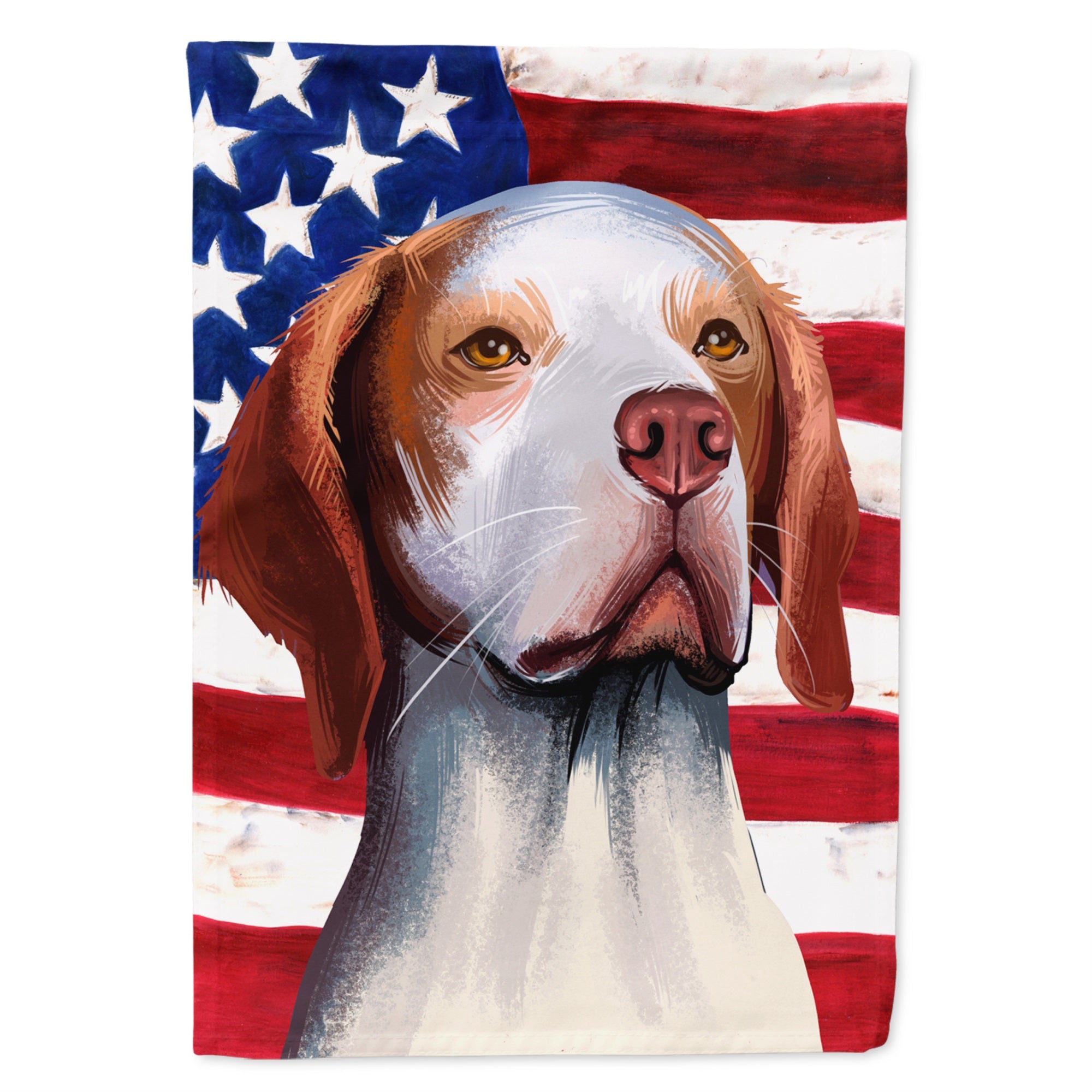 Hunting Dog American Flag Flag Garden Size