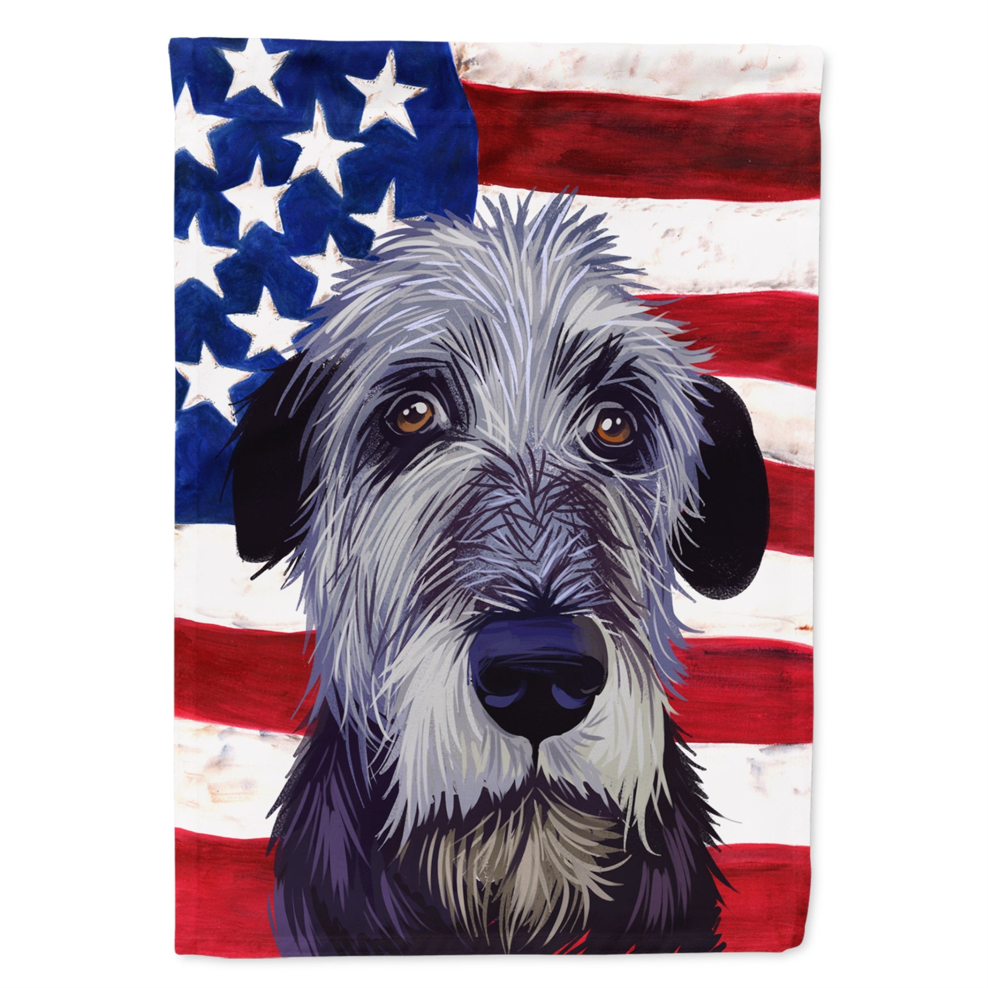 Irish Wolfhound American Flag Flag Garden Size