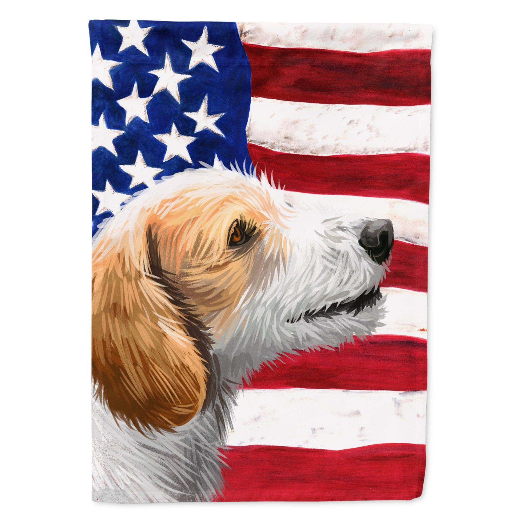 Istrian Coarse-Haired Hound American Flag Flag Garden Size