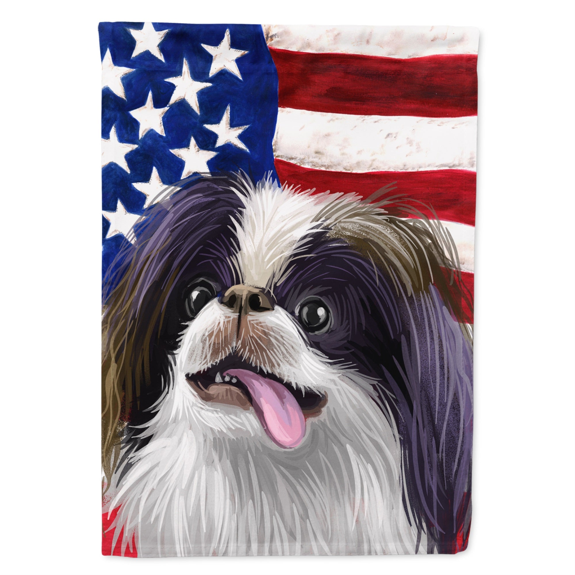 Japanese Chin American Flag Flag Garden Size