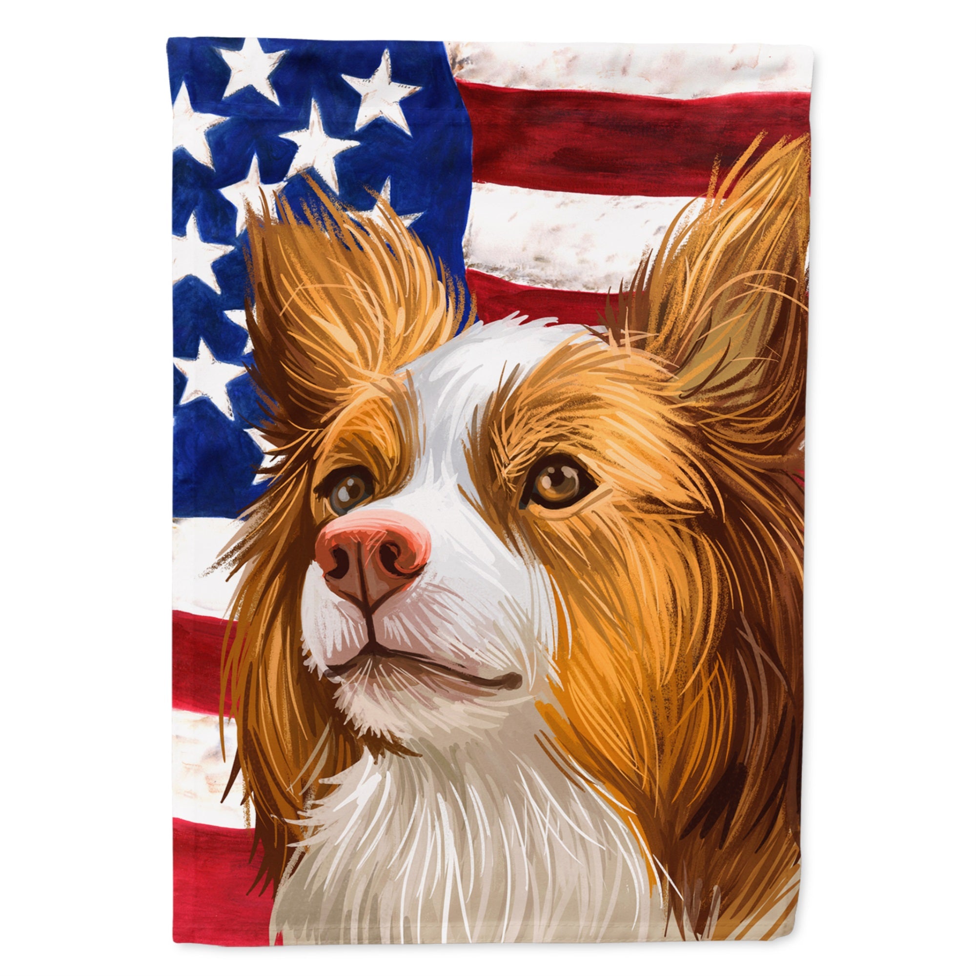 Miniature Australian Shepherd American Flag Flag Garden Size