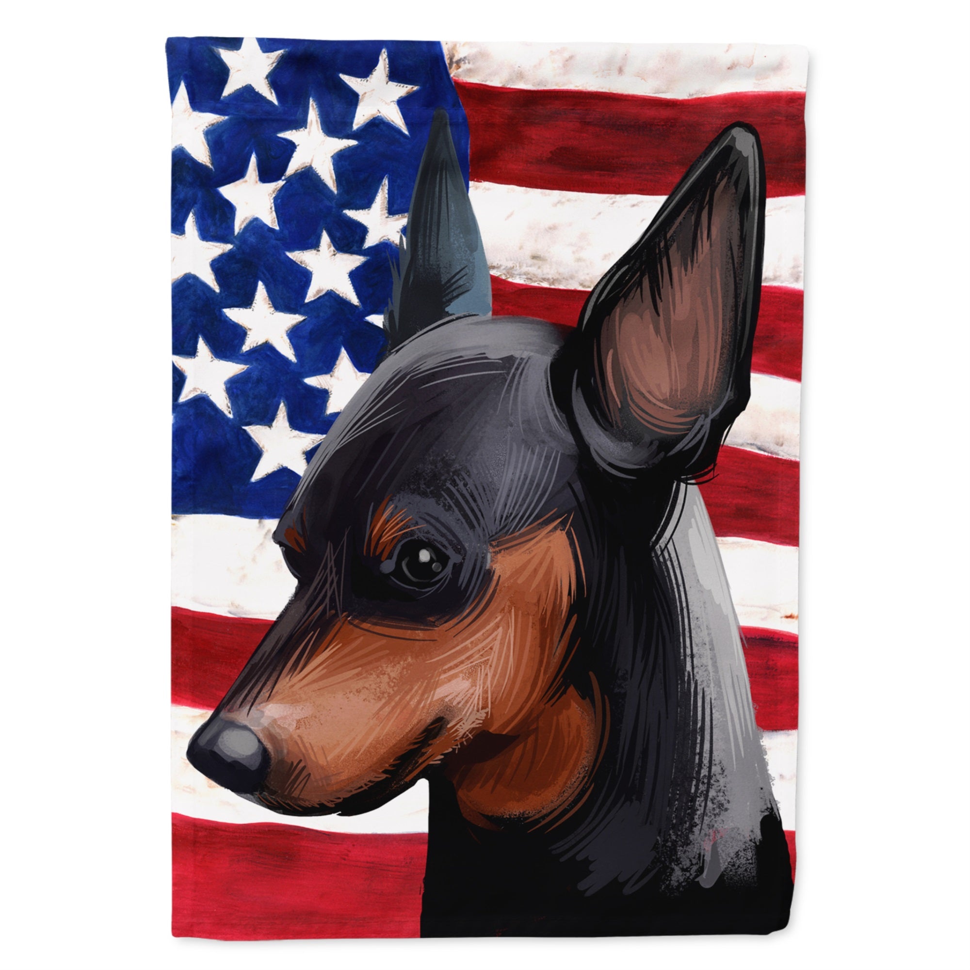Miniature Pinscher Dog American Flag Flag Garden Size