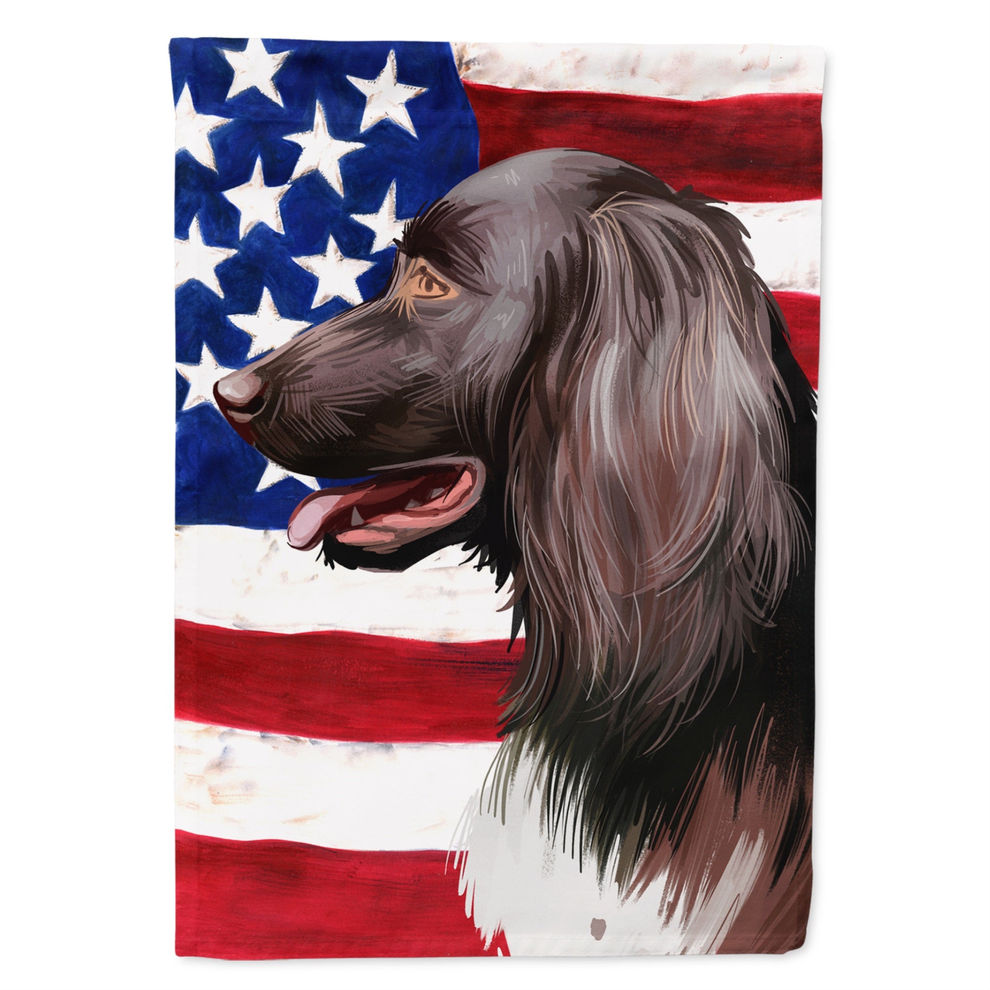 Small Munsterlander Dog American Flag Flag Garden Size