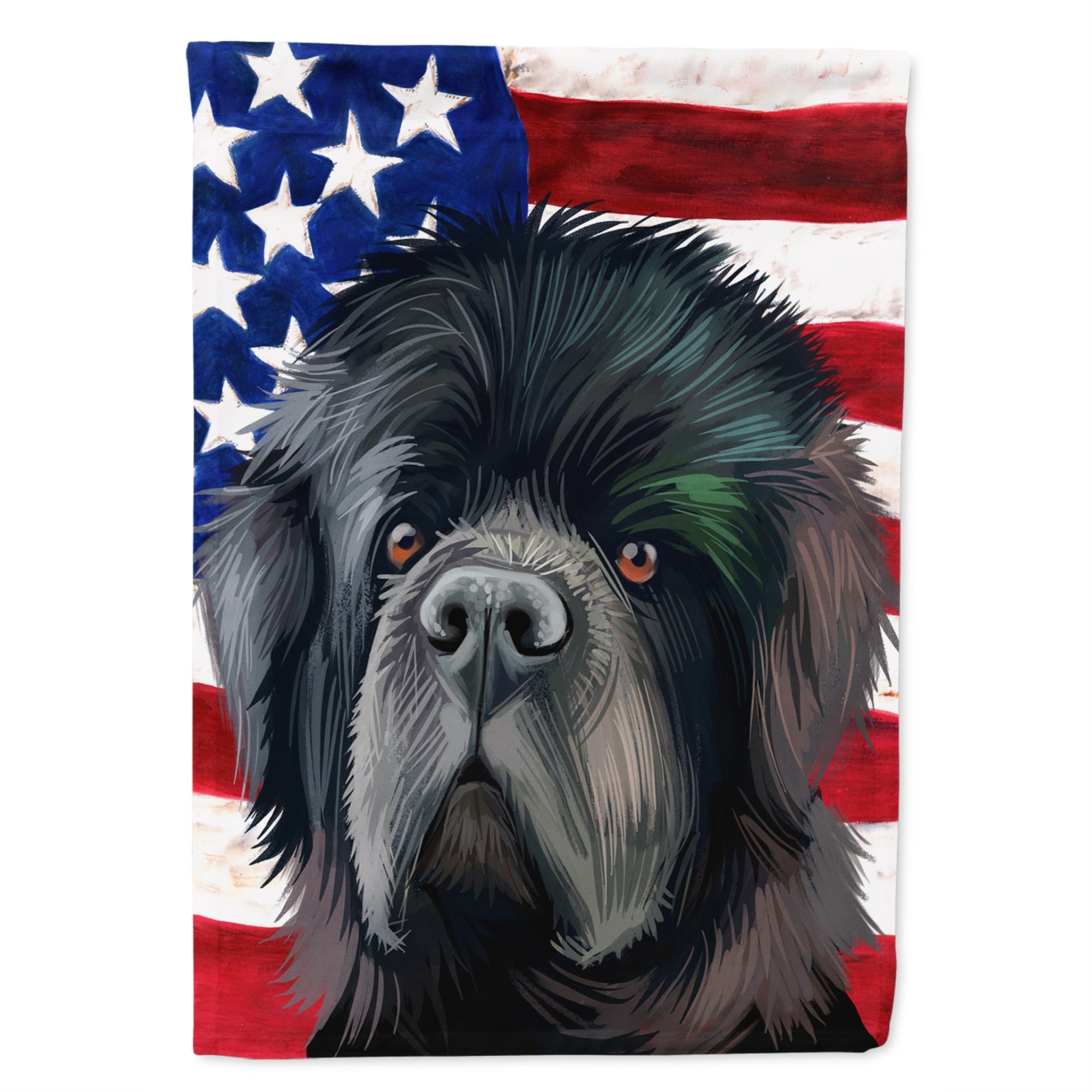 Newfoundland Dog American Flag Flag Garden Size