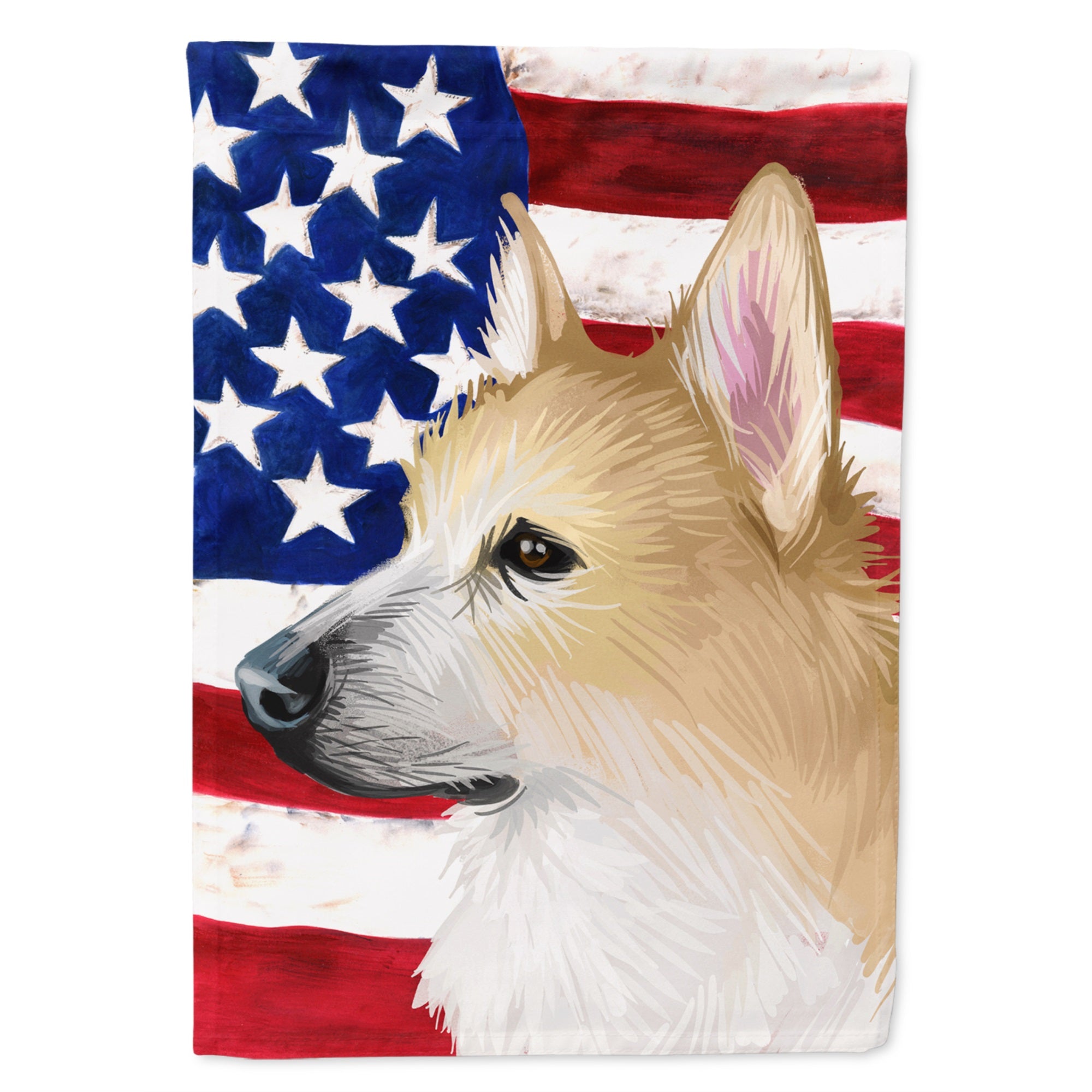 Norwegian Buhund Dog American Flag Flag Garden Size