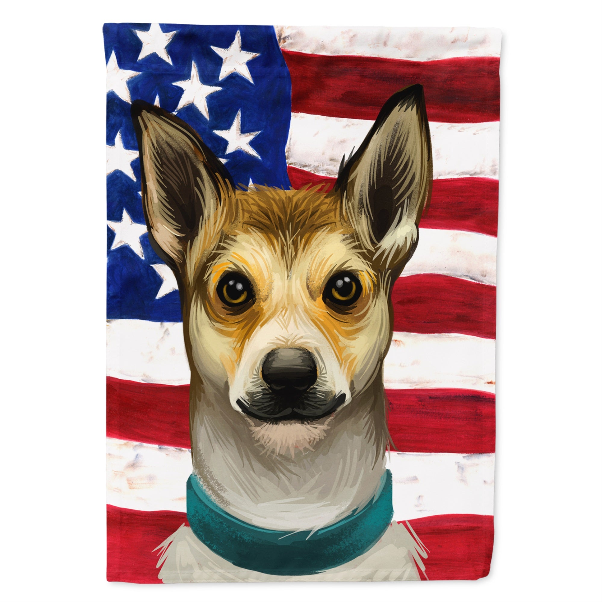 Norwegian Lundehund Dog American Flag Flag Garden Size
