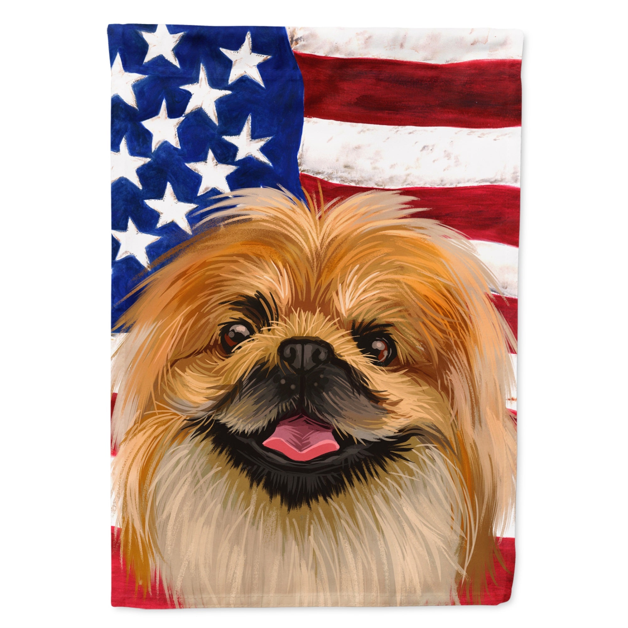 Pekingese Dog American Flag Flag Garden Size