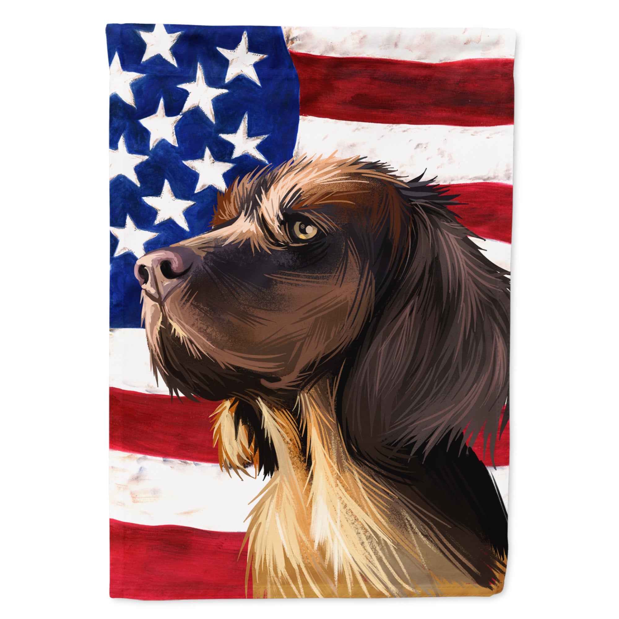 Picardy Spaniel Dog American Flag Flag Garden Size