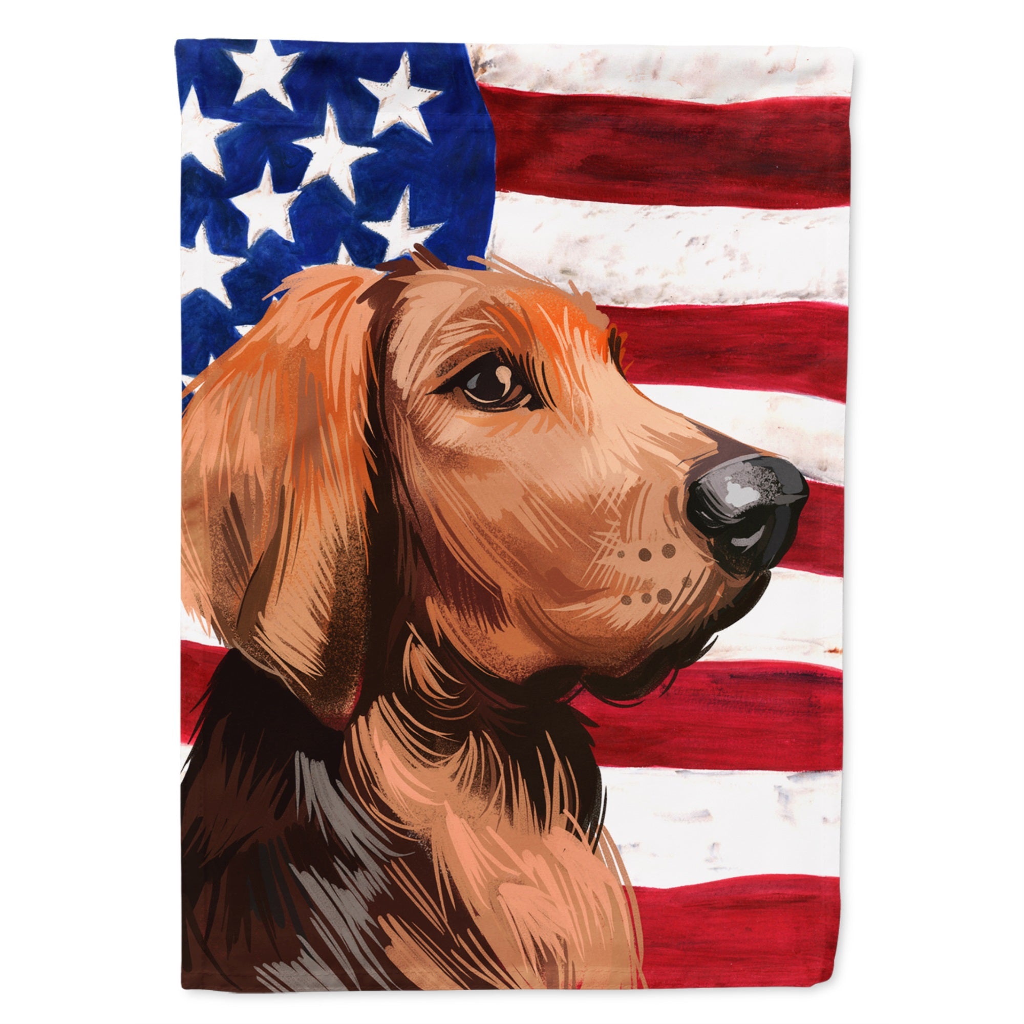 Polish Hound Dog American Flag Flag Garden Size