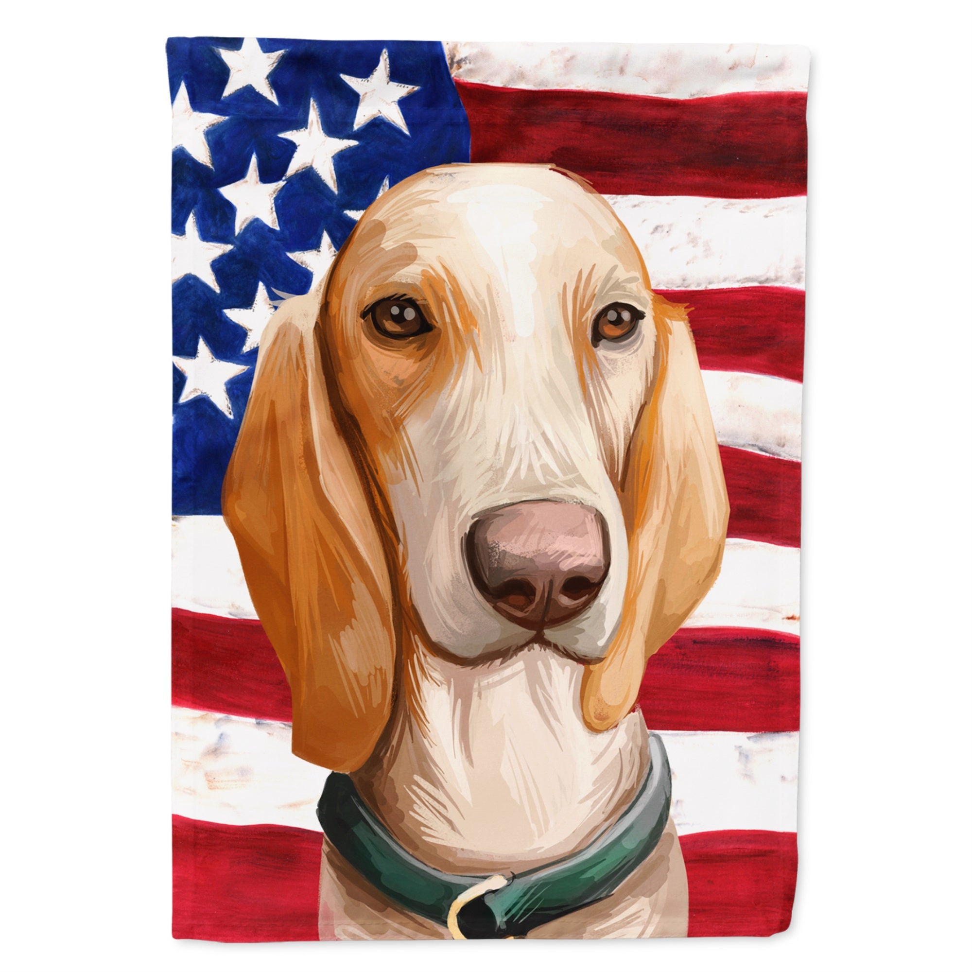 Porcelaine Dog American Flag Flag Garden Size