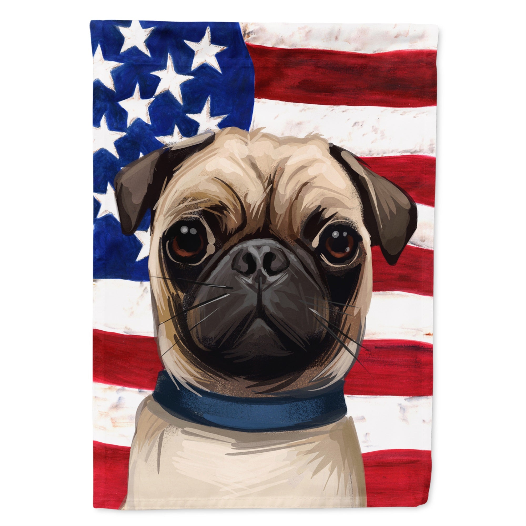 Pug Dog American Flag Flag Garden Size