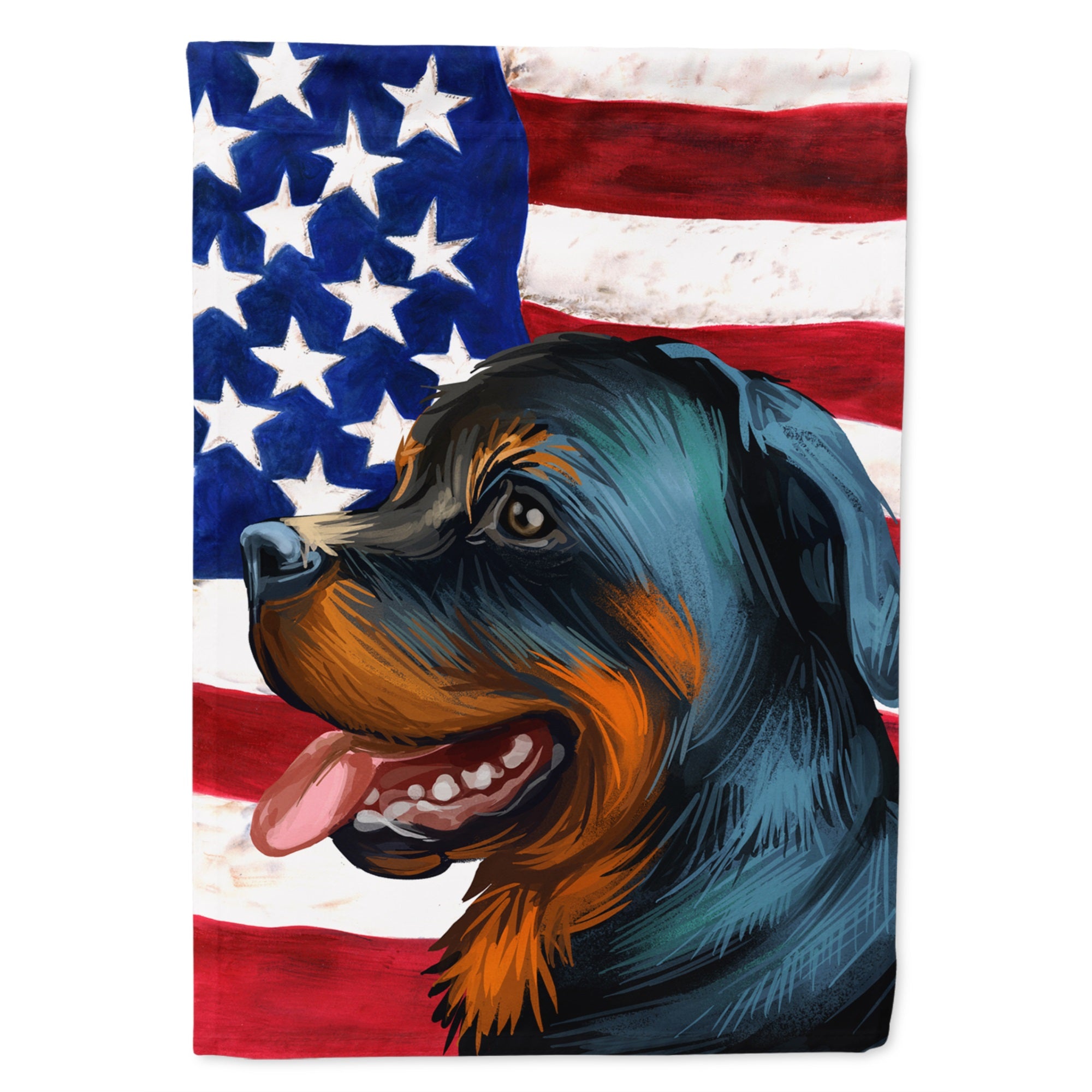 Rottweiler Dog American Flag Flag Garden Size