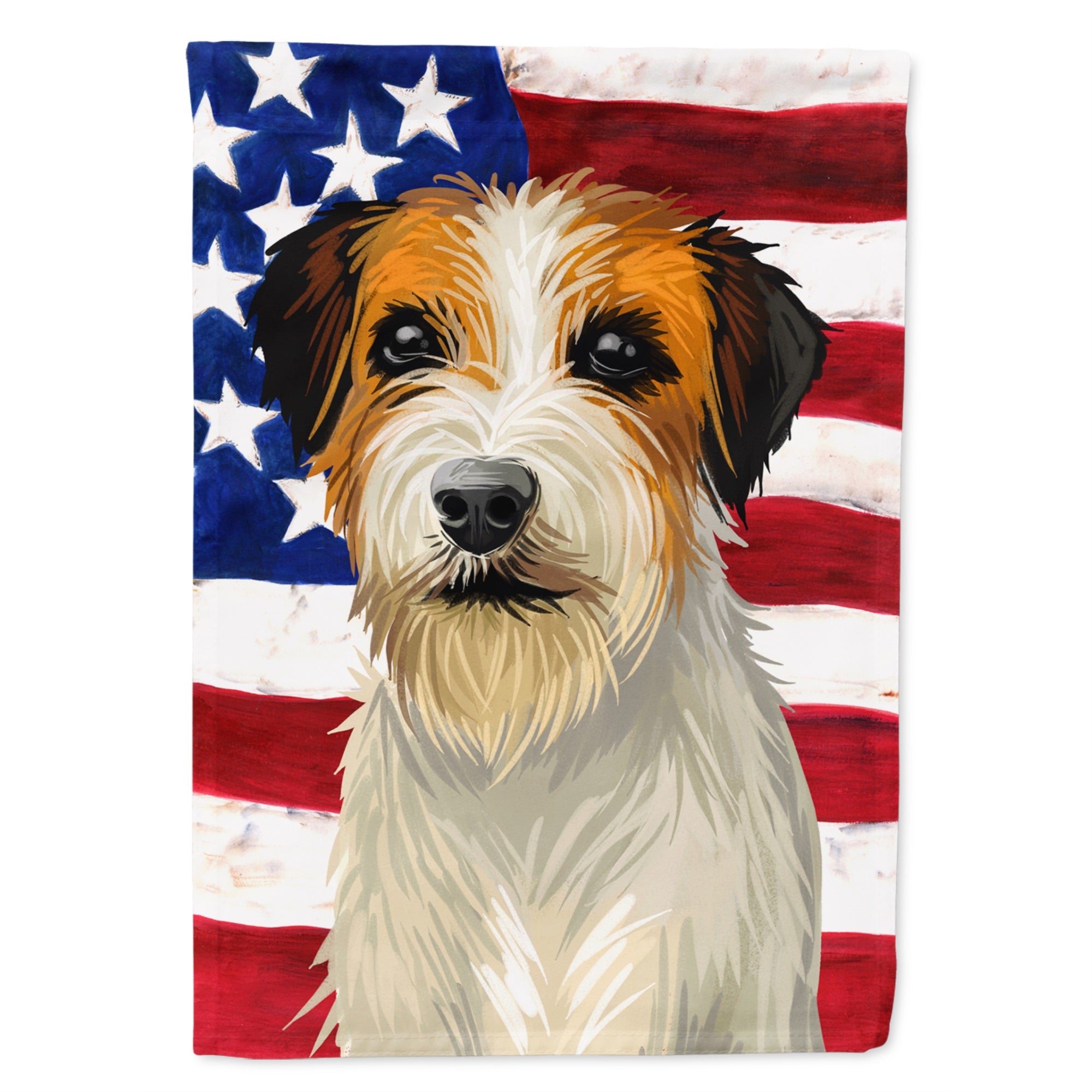 Russell Terrier Dog American Flag Flag Garden Size