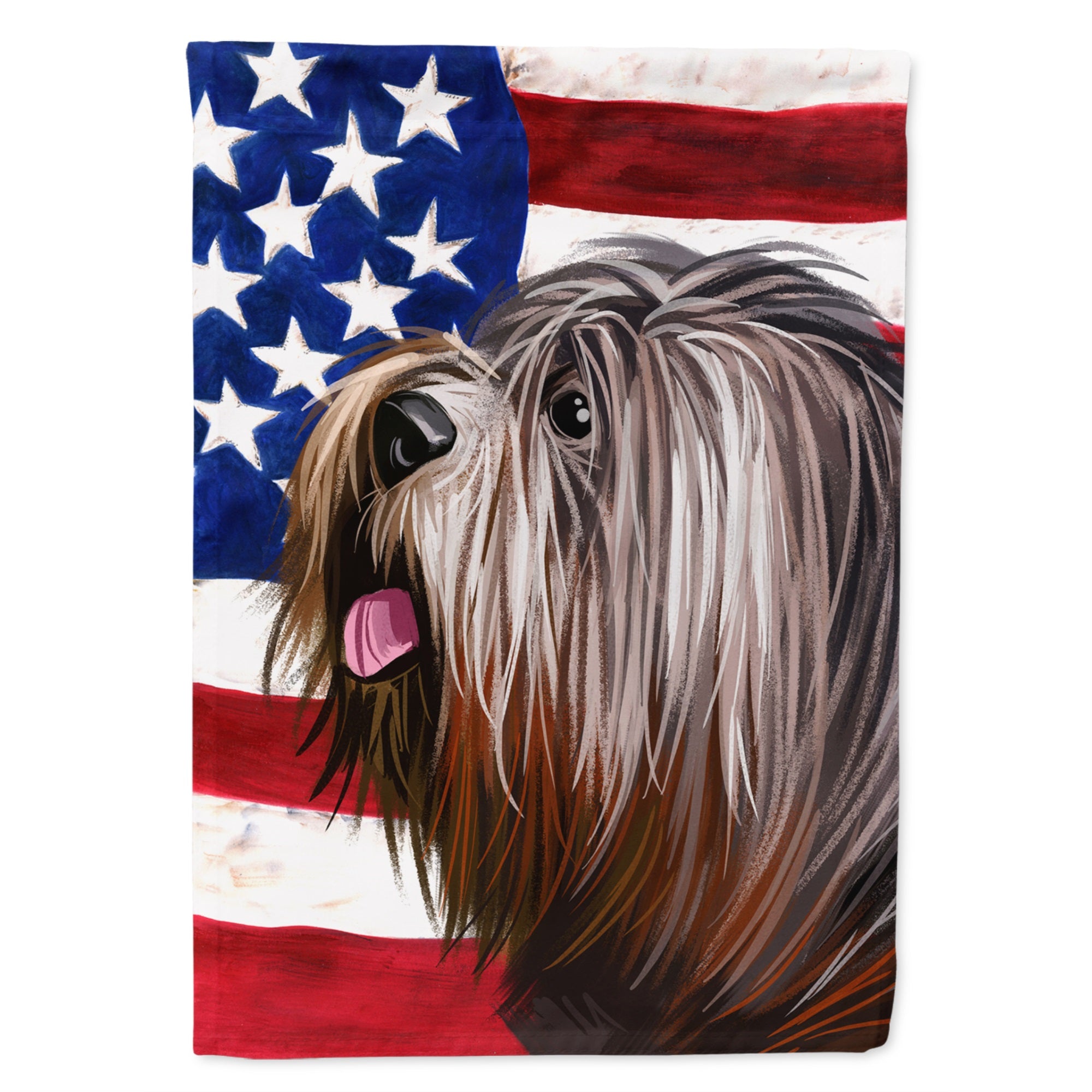 Schapendoes  American Flag Flag Garden Size