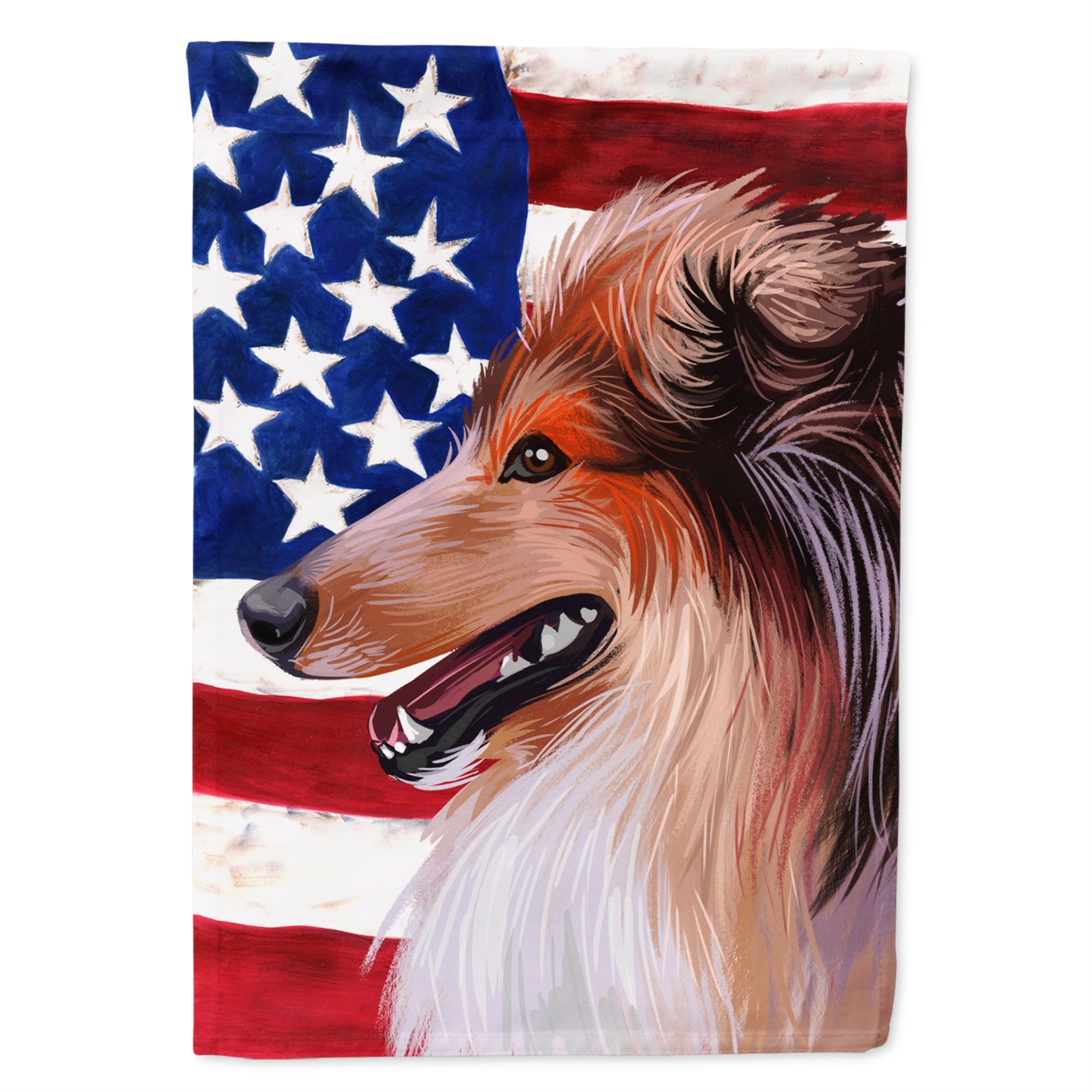 Scotch Collie Dog American Flag Flag Garden Size