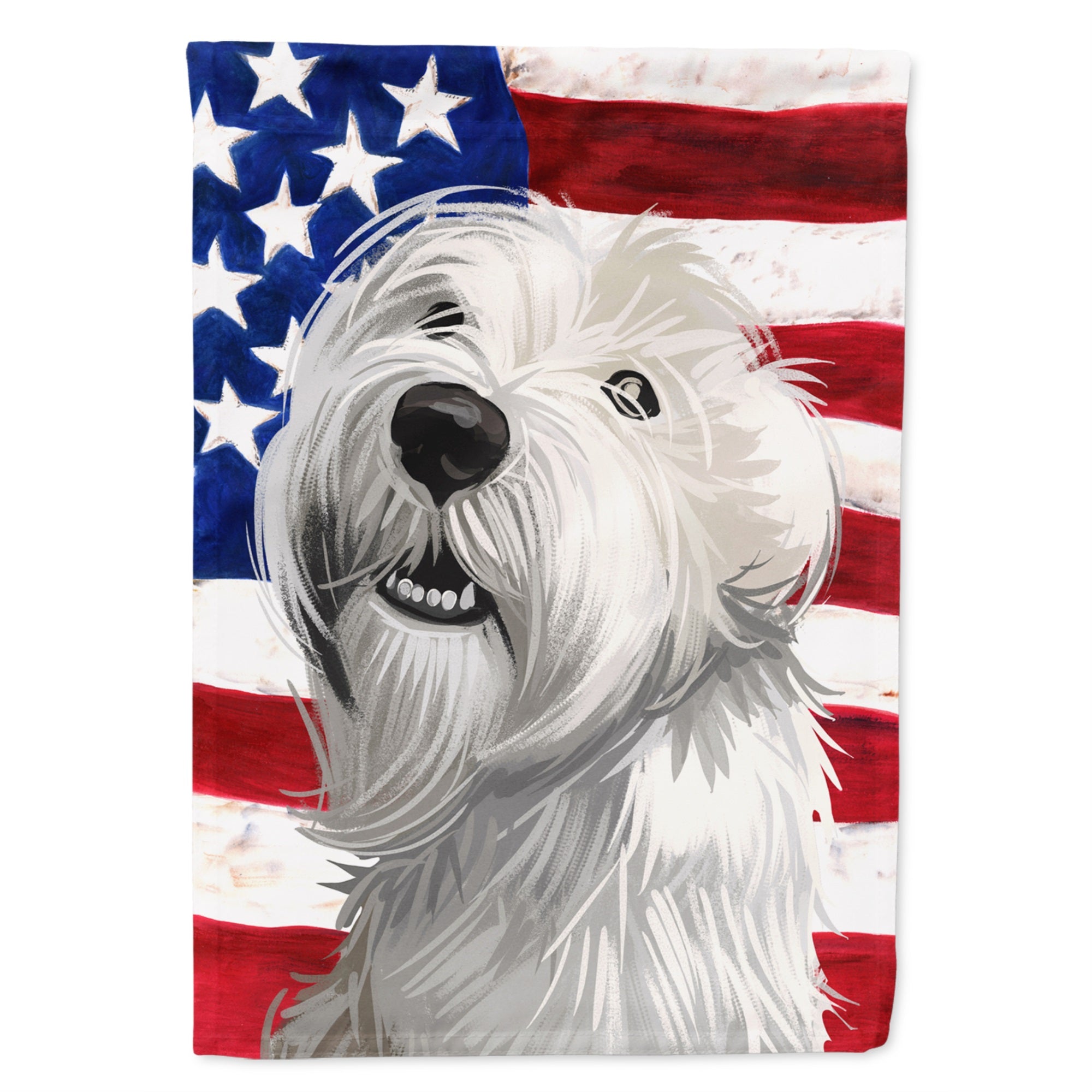 Sealyham Terrier  American Flag Flag Garden Size