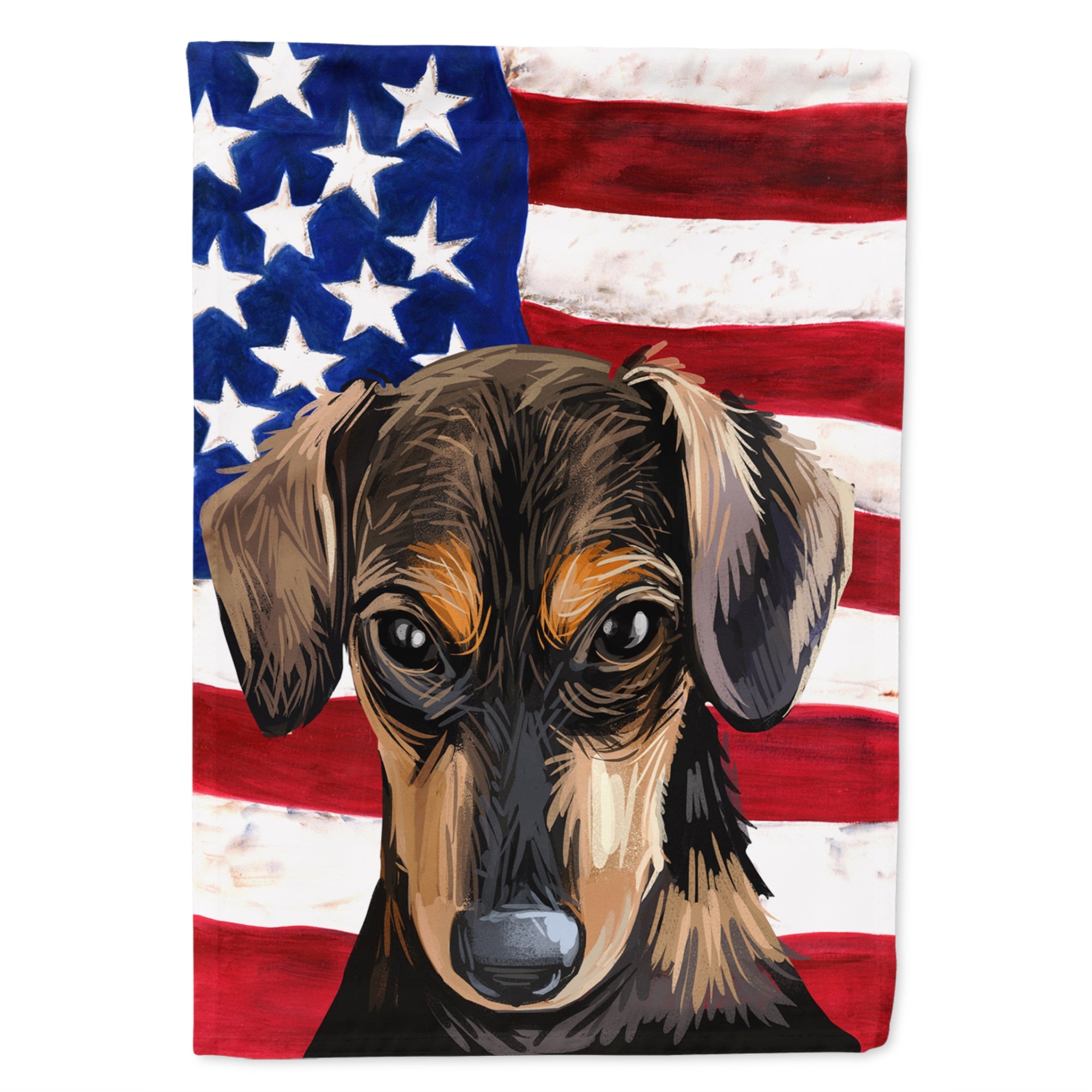 Serbian Hound Dog American Flag Flag Garden Size