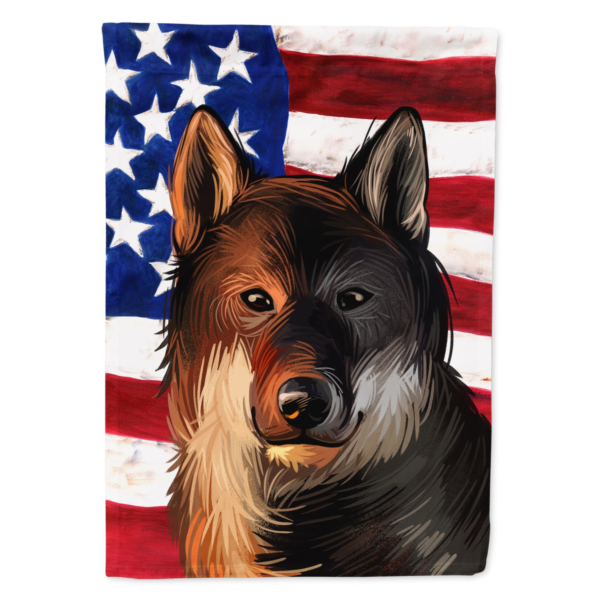 Shikoku Dog American Flag Flag Garden Size