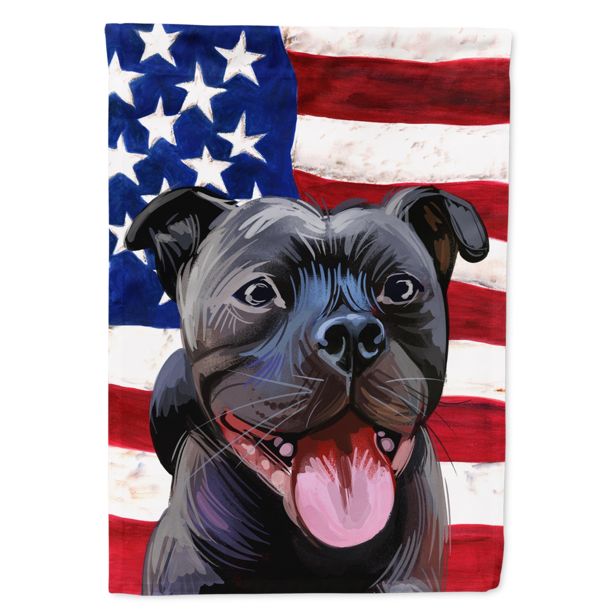 Staffordshire Bull Terrier American Flag Flag Garden Size