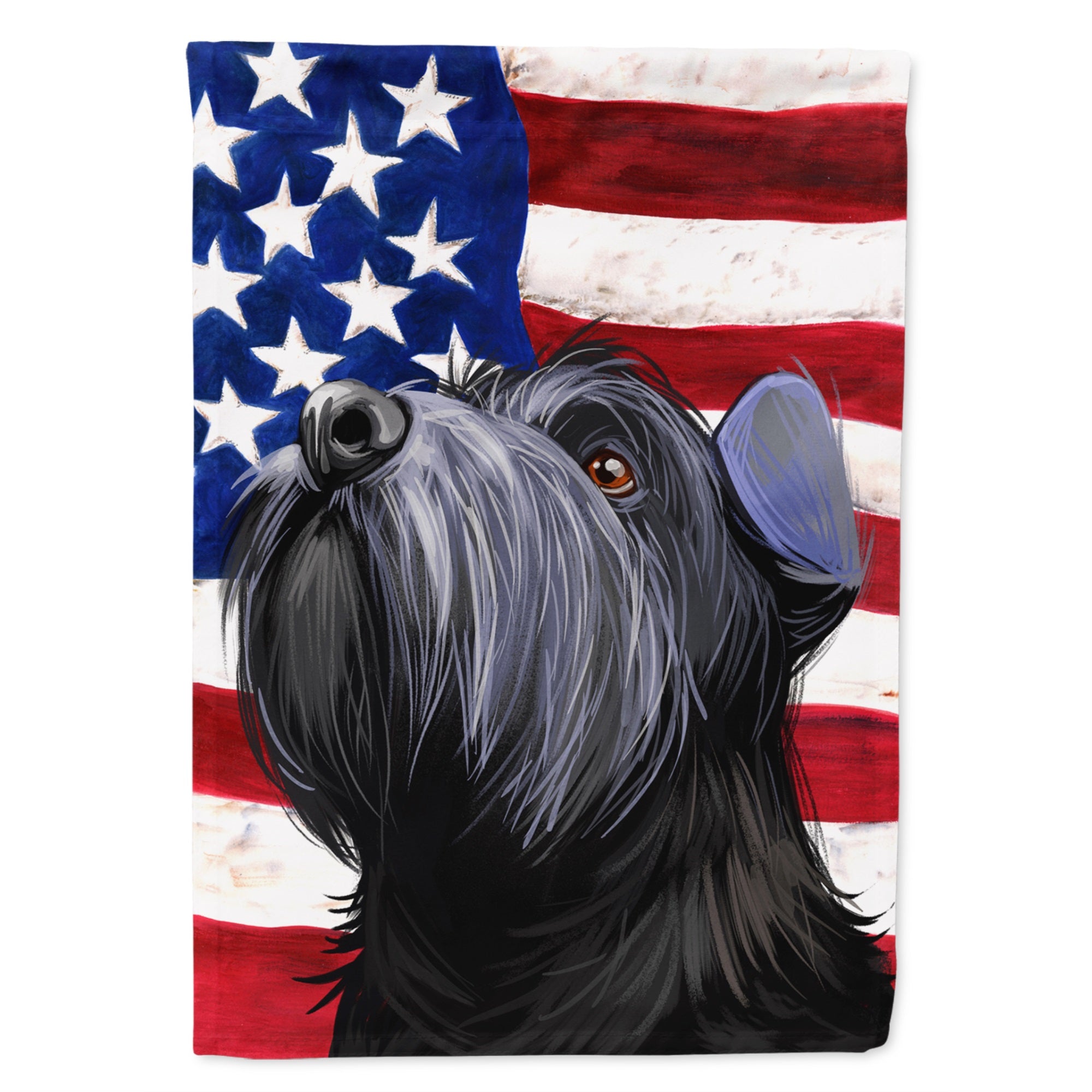 Standard Schnauzer Black American Flag Flag Garden Size