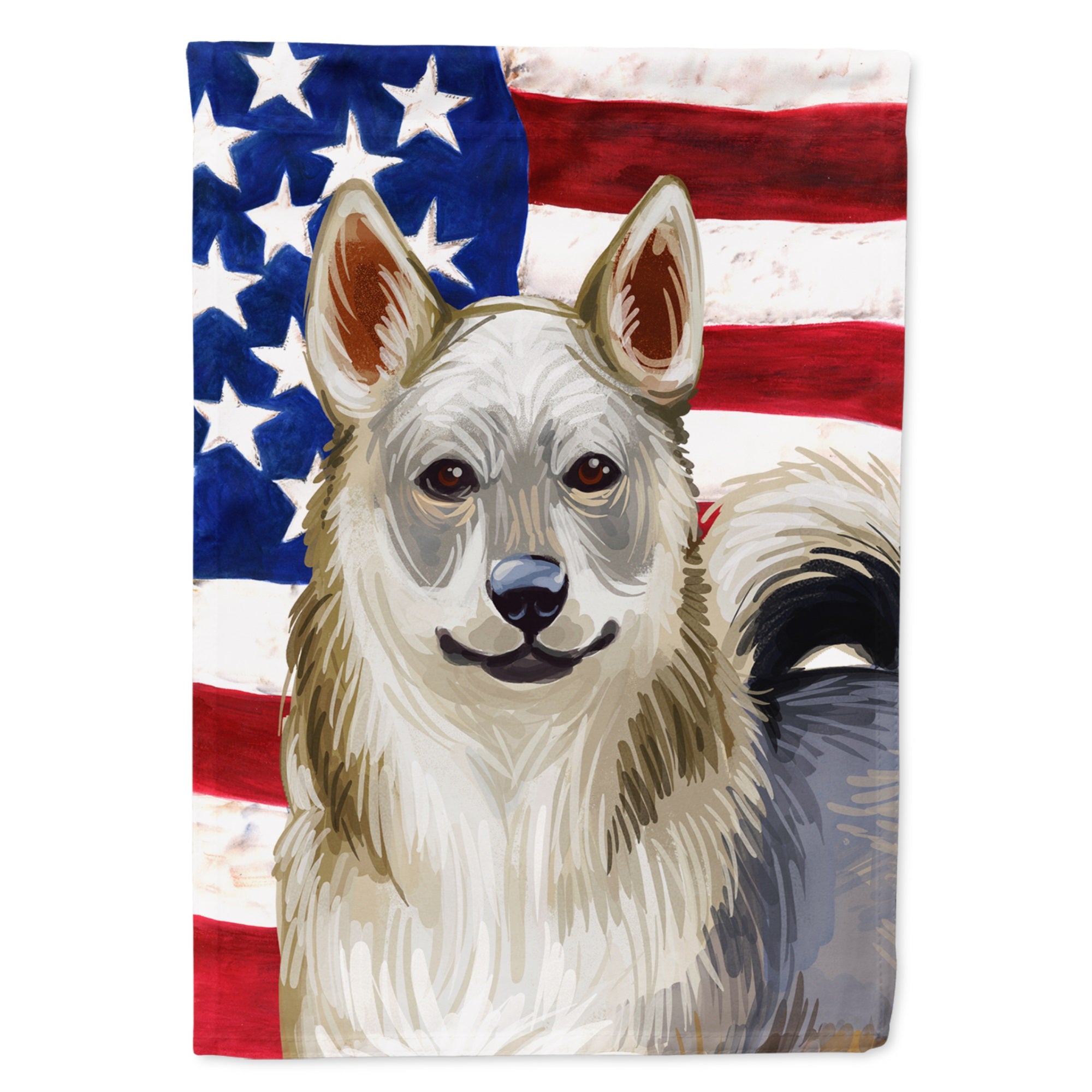 Swedish Vallhund Dog American Flag Flag Garden Size