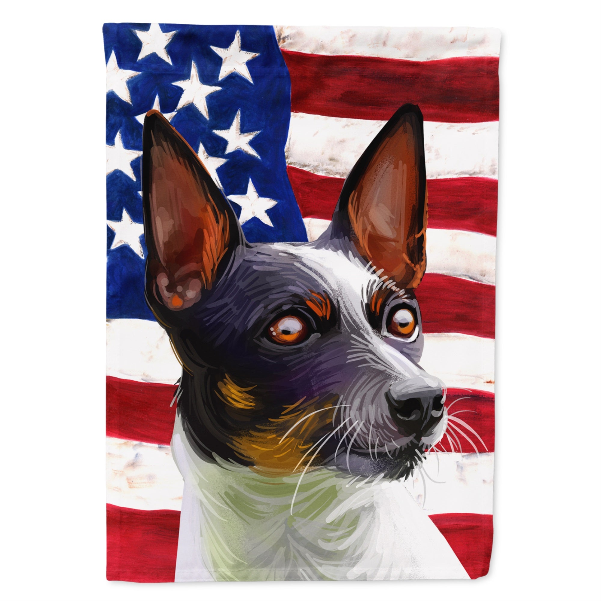 Tenterfield Terrier American Flag Flag Garden Size